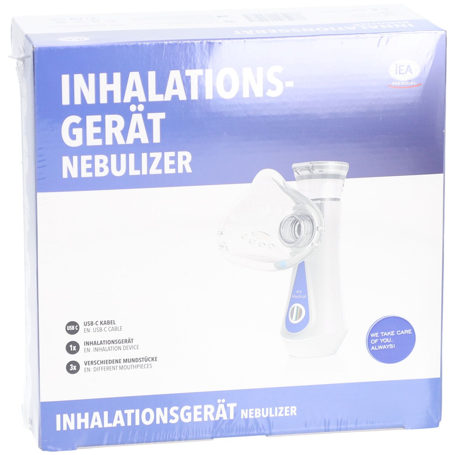 IEA Medical mobiles Inhalationsgerät, Inhalator, Vernebler, Inhaliergerät Kinder und Erwachsene