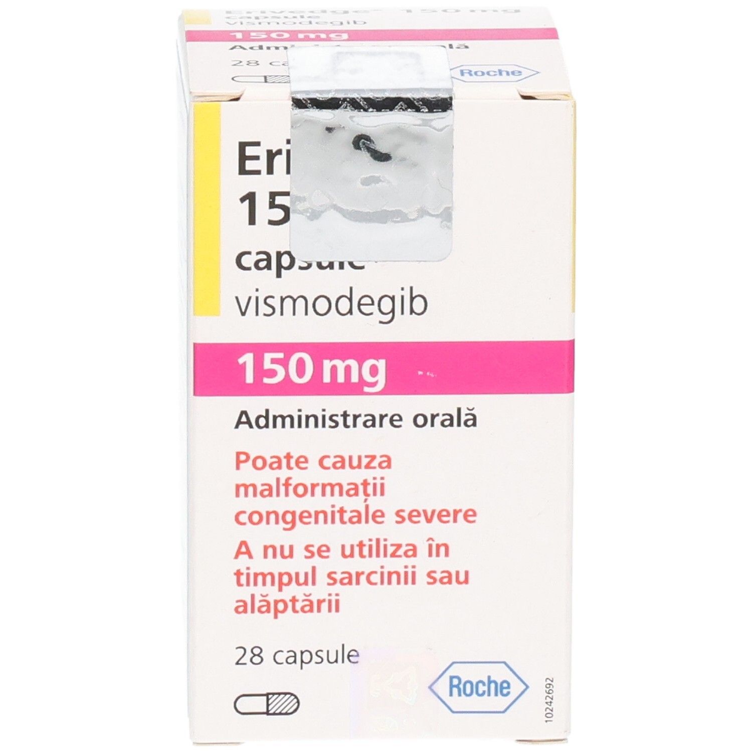 Erivedge 150 mg Kapseln Verpackung. 28 Kapseln. Vismodeib. Roche.