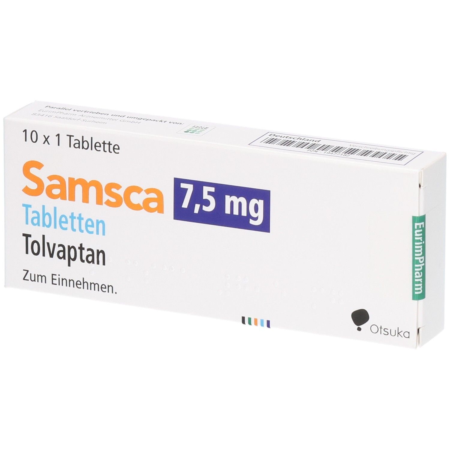 SamsCa 7,5 mg Tabletten Tolvaptan Schachtel, 10x1 Tablette.