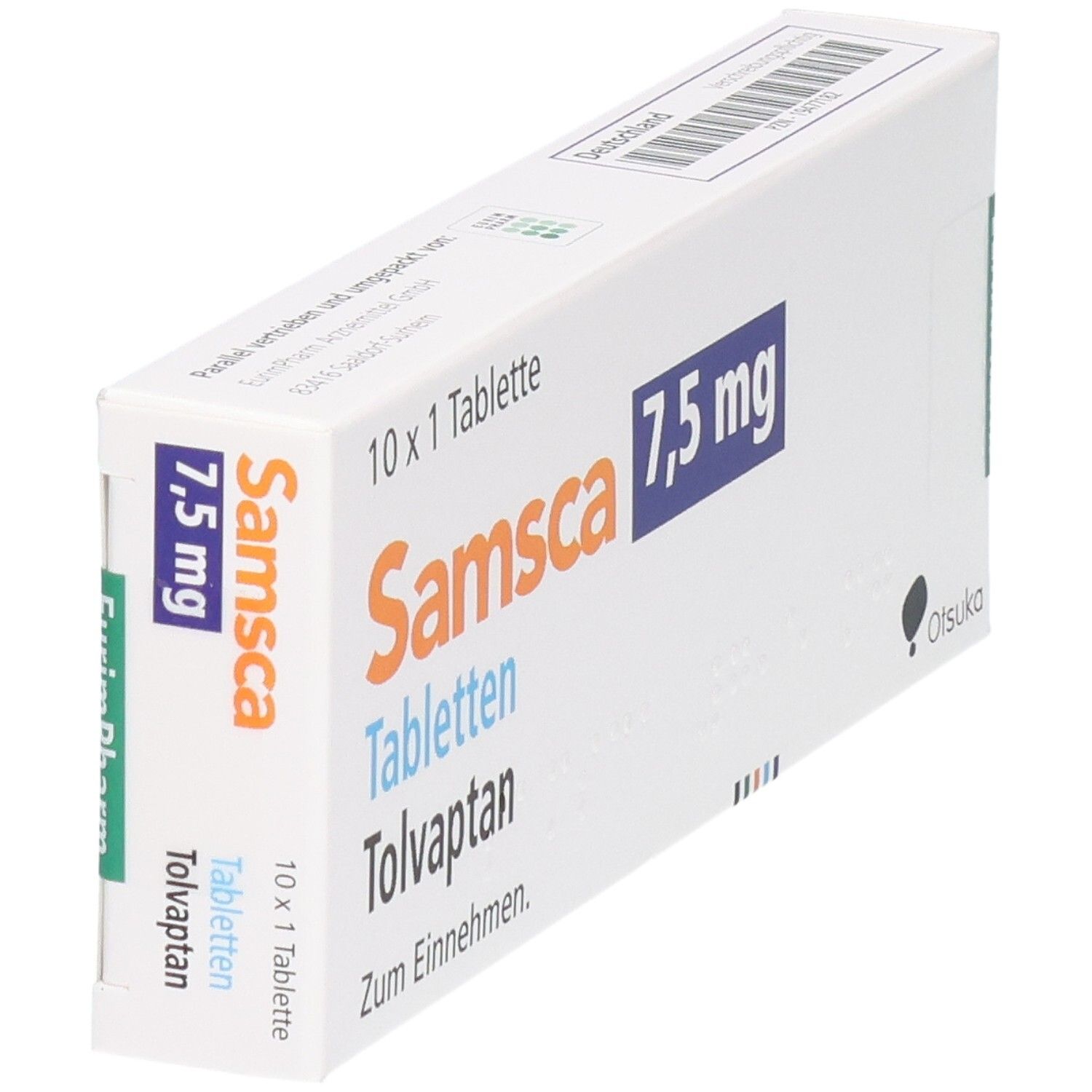 SamsCa 7,5 mg Tabletten Tolvaptan Schachtel, 10x1 Tablette.