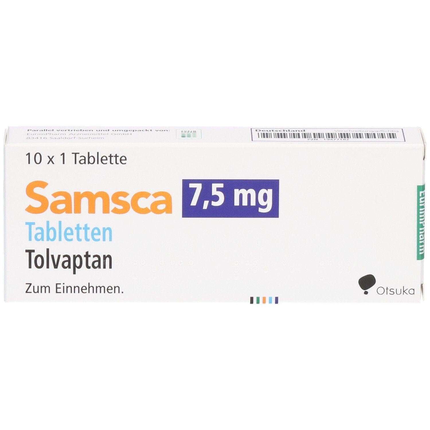 SamsCa 7,5 mg Tabletten Tolvaptan Schachtel, 10x1 Tablette.