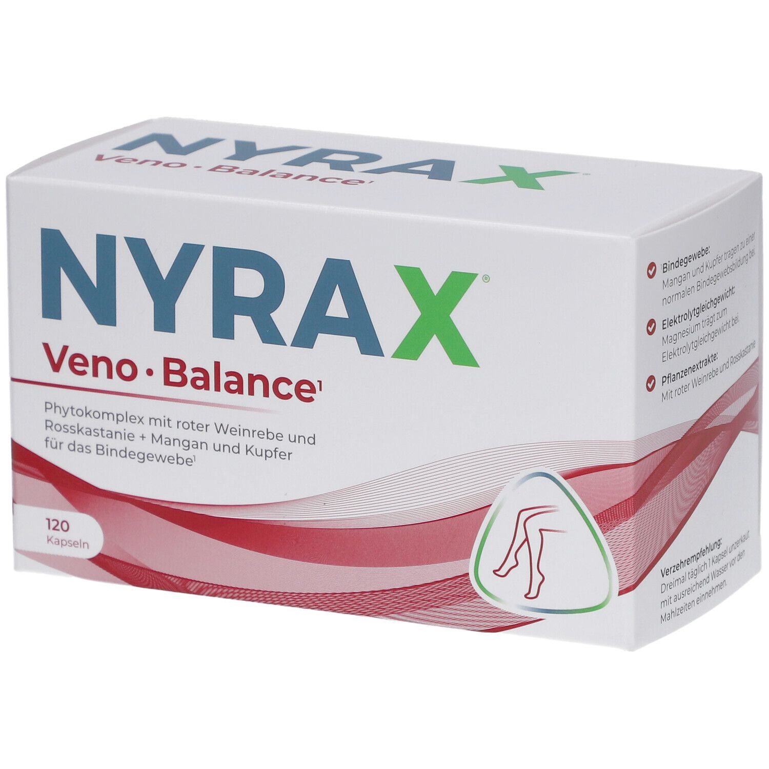 NYRAX Veno Balance Kapseln mit Weinrebe, Rosskastanie & Mikronährstoffen