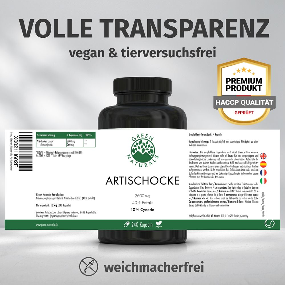 Volle Transparenz: vegan & tierversuchsfrei. Premium Produkt, HACCP Qualität geprüft.