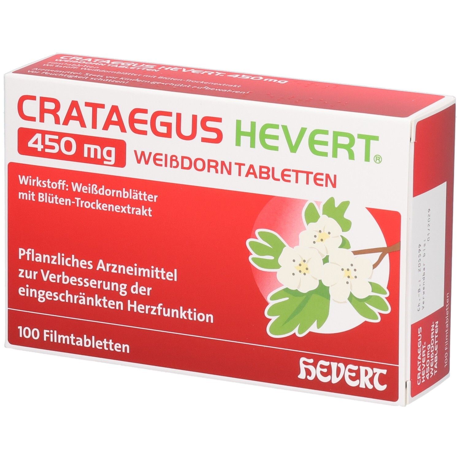 Crataegus Hevert 450 mg Weißdorntabletten 100 St Filmtabletten