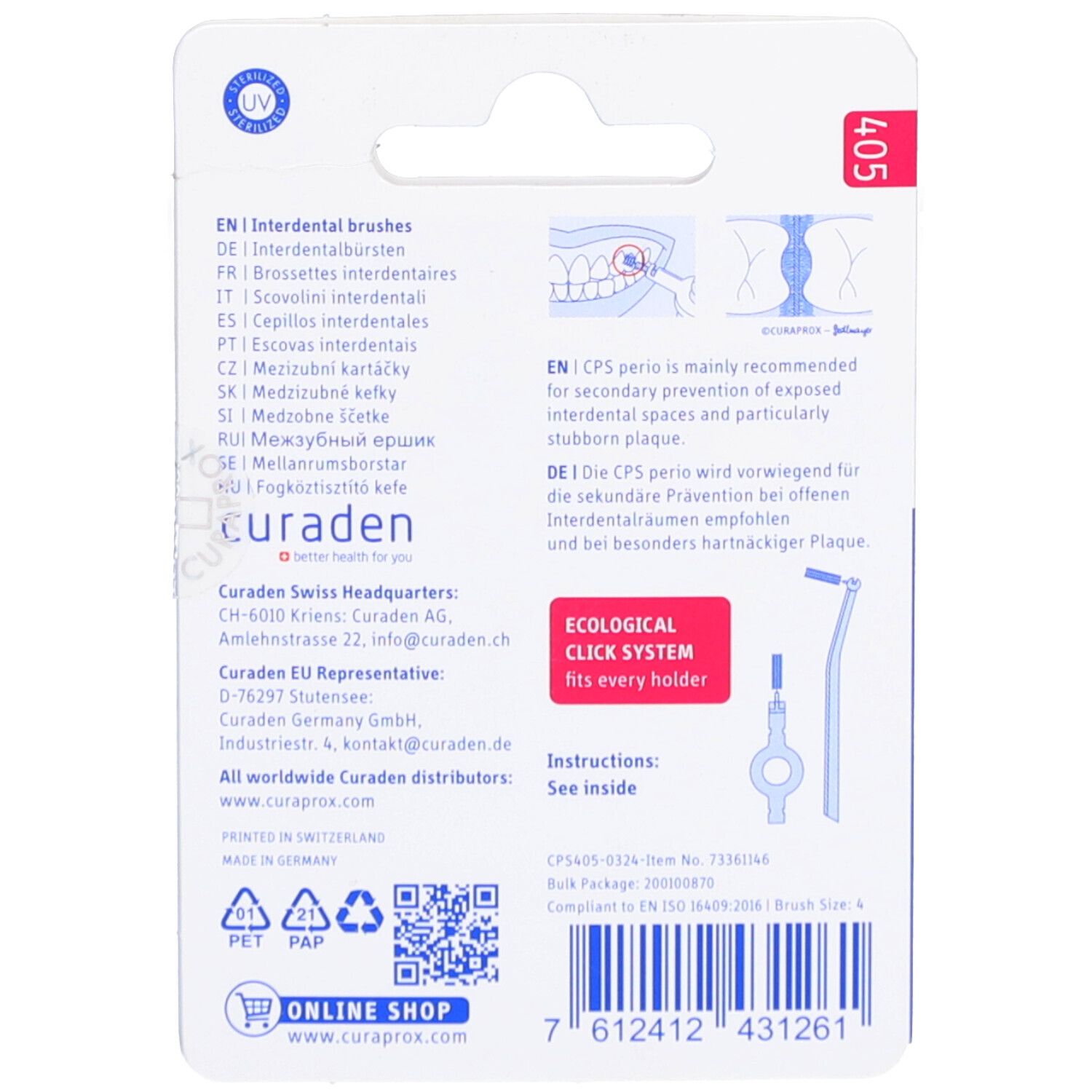 Curaprox® CPS 405 Perio Plus Interdentalbürsten