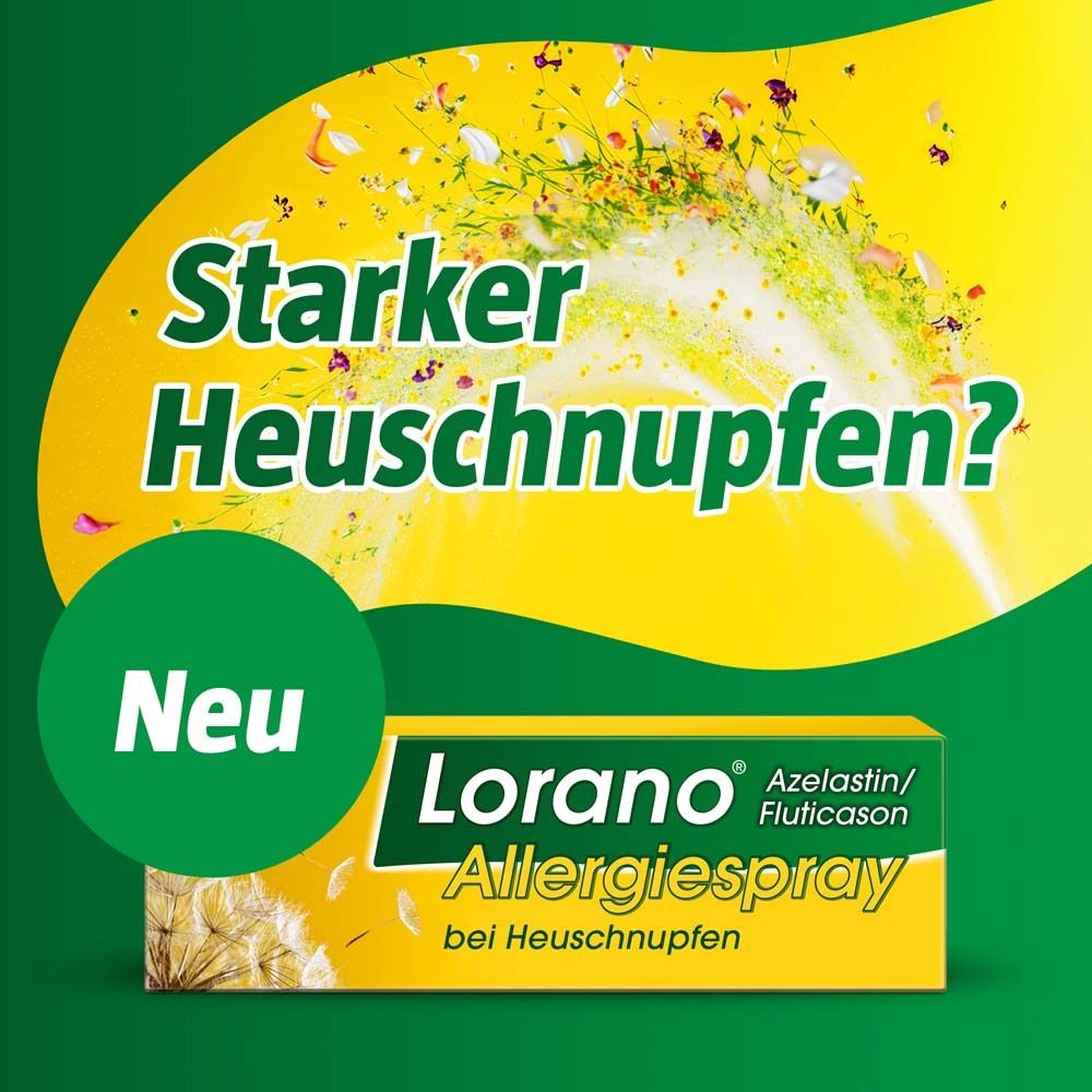 Lorano® Azelastin/Fluticason Allergiespray bei Heuschnupfen – Gemeinsam stärker** und schneller*