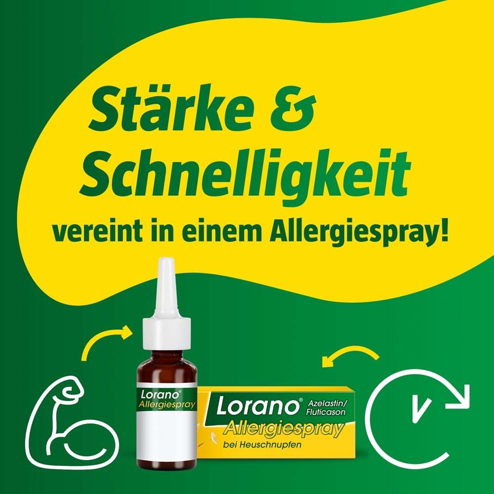 Lorano® Azelastin/Fluticason Allergiespray bei Heuschnupfen – Gemeinsam stärker** und schneller*