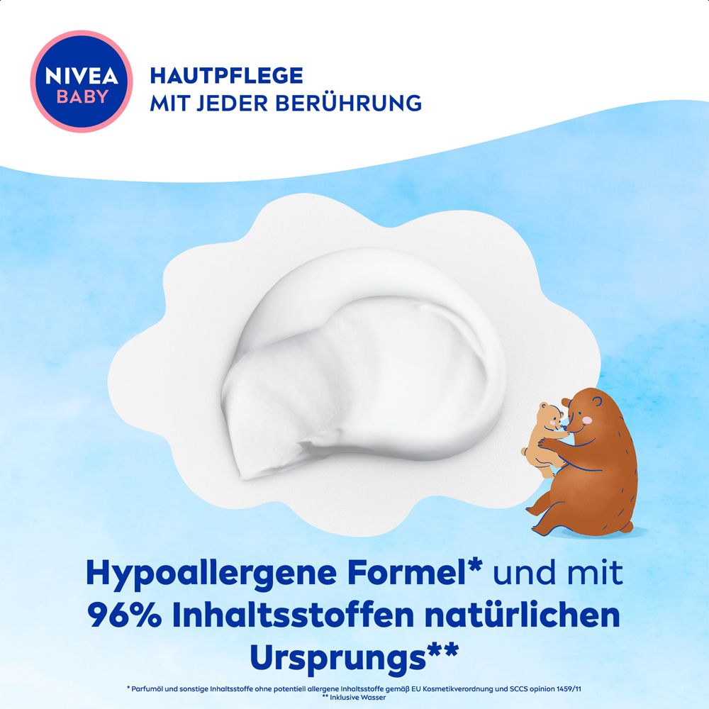 NIVEA BABY Soft Creme Tiegel. Hypoallergene Formel mit 96% natürlichen Inhaltsstoffen.