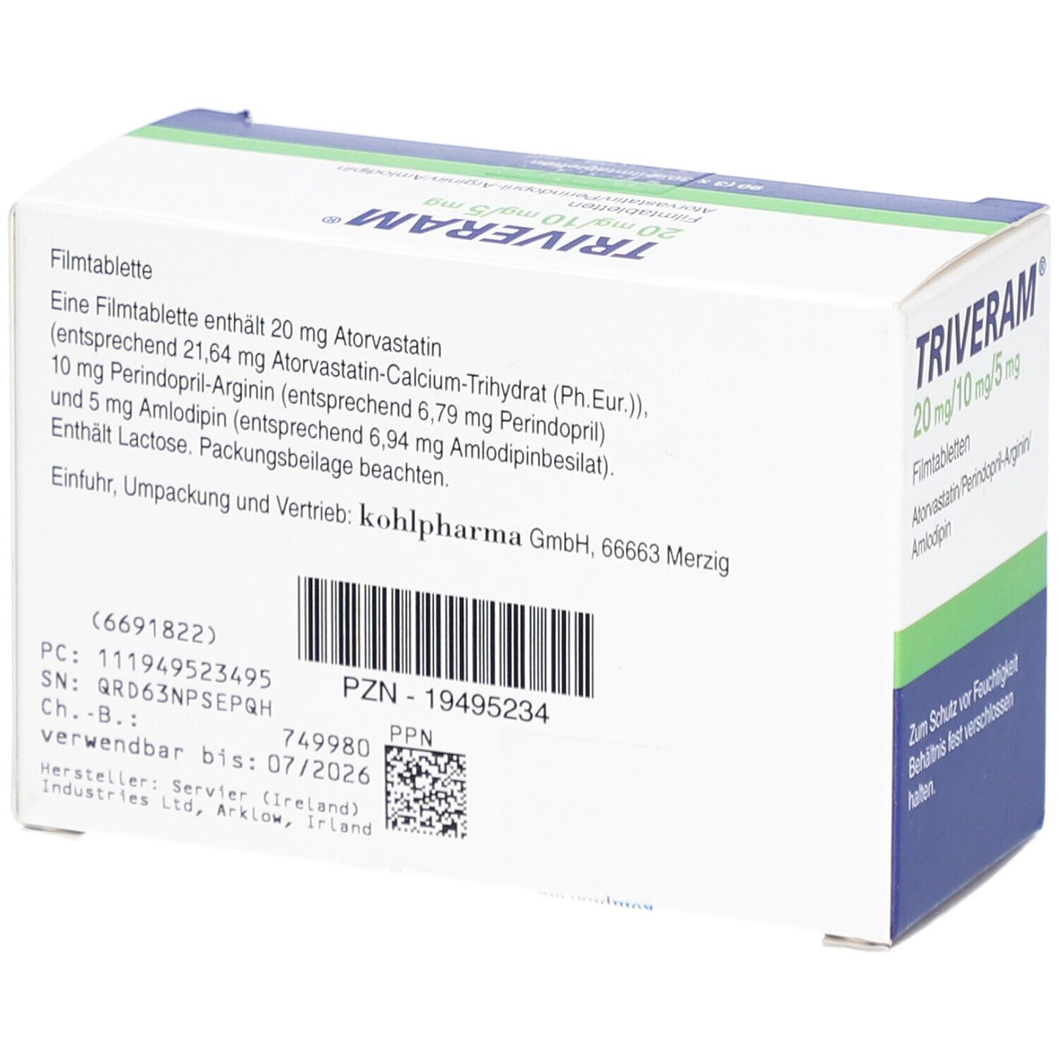 TRIVERAM 20 mg/10 mg/5 mg Filmtabletten