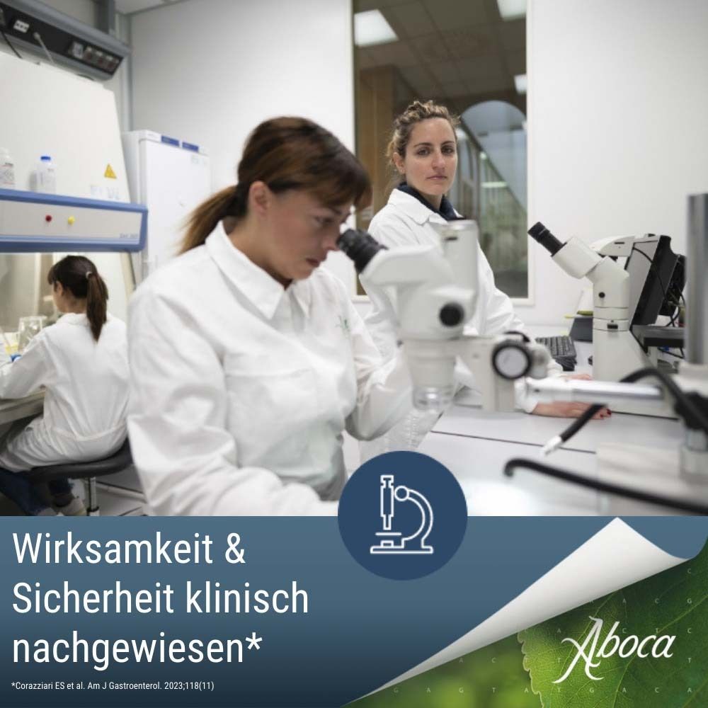 Laborumgebung. Wissenschaftler arbeiten. Text: Wirksamkeit & Sicherheit klinisch nachgewiesen.