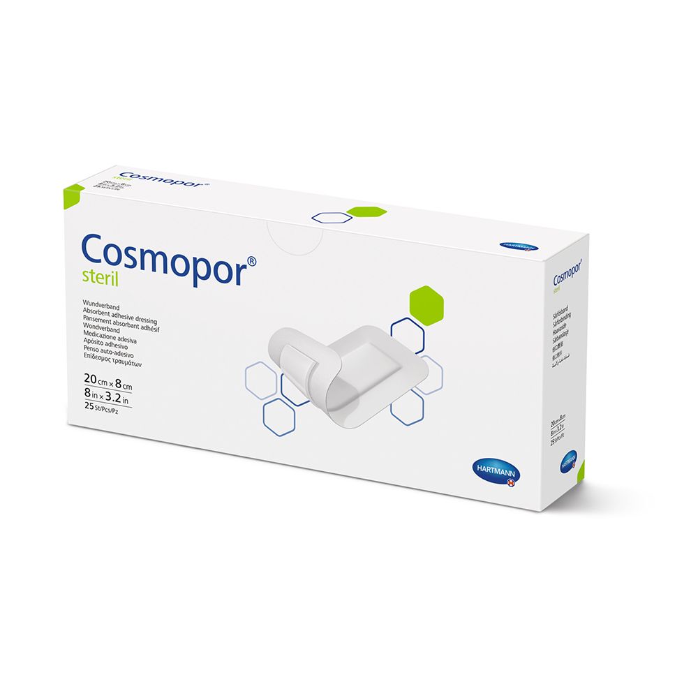 Verpackung Cosmopor steril Wundverband, 20x8cm, 25 Stück.