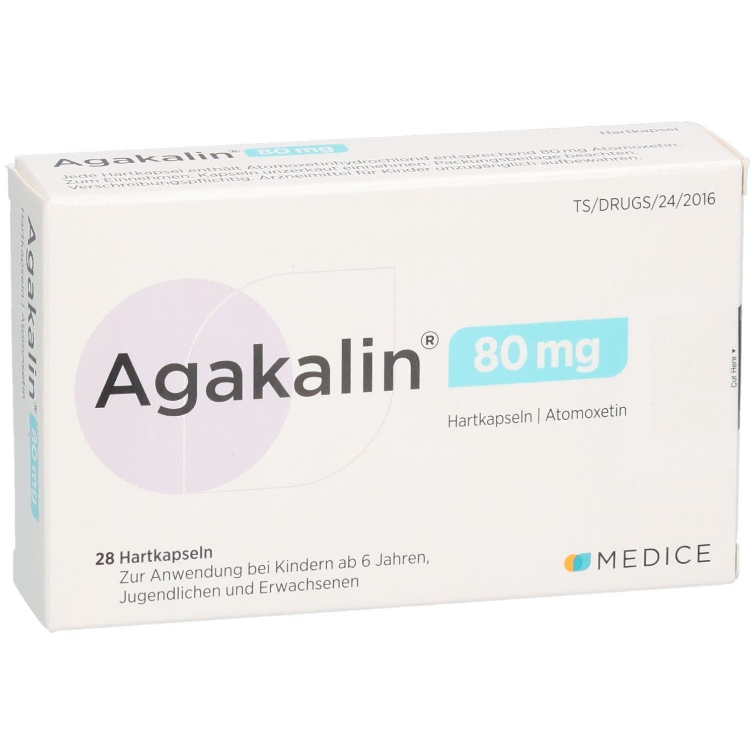 Agakalin 80 mg Hartkapseln Schachtel, 28 Stück.