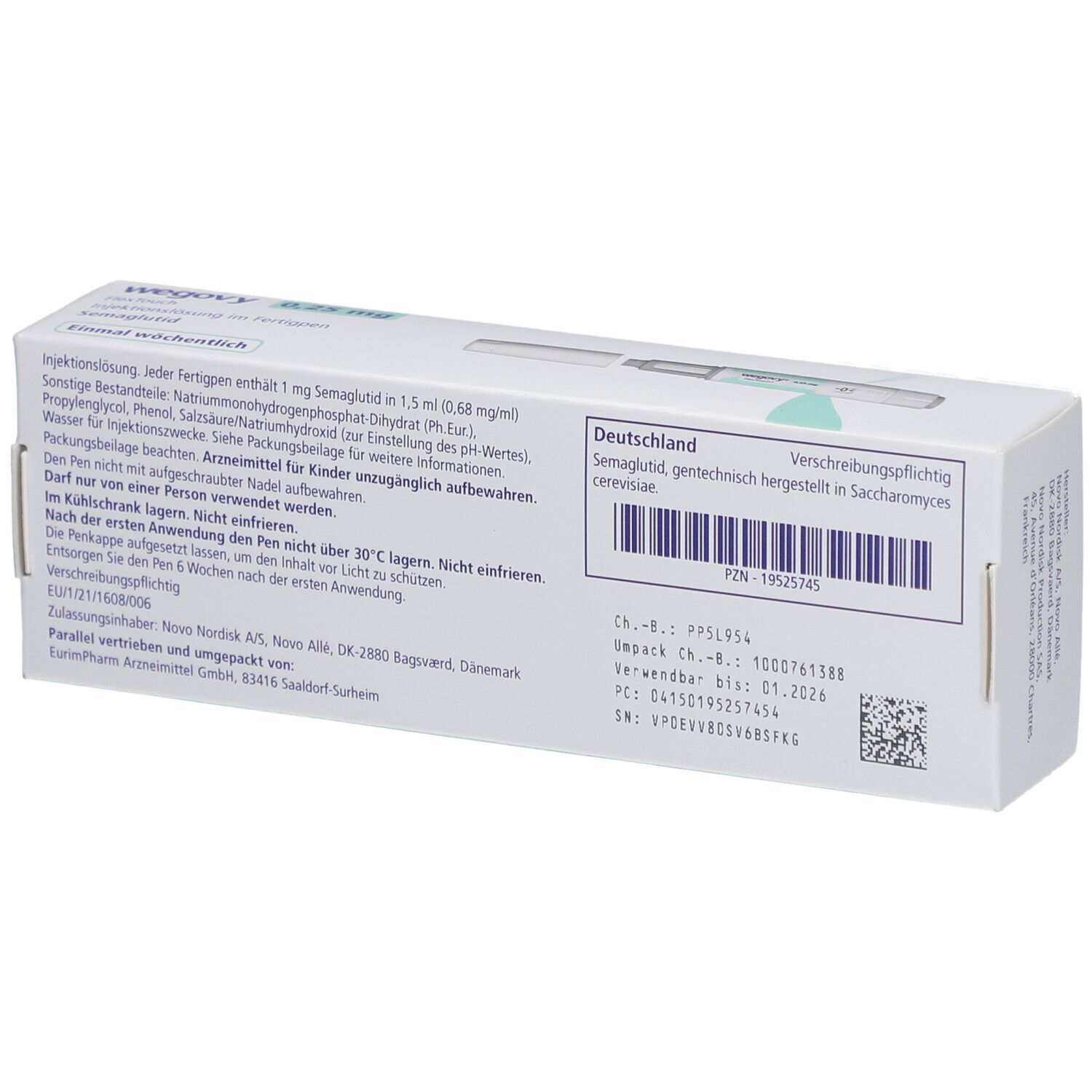 WEGOVY 0,25 mg FlexTouch Injektionslsg.Fertigpen