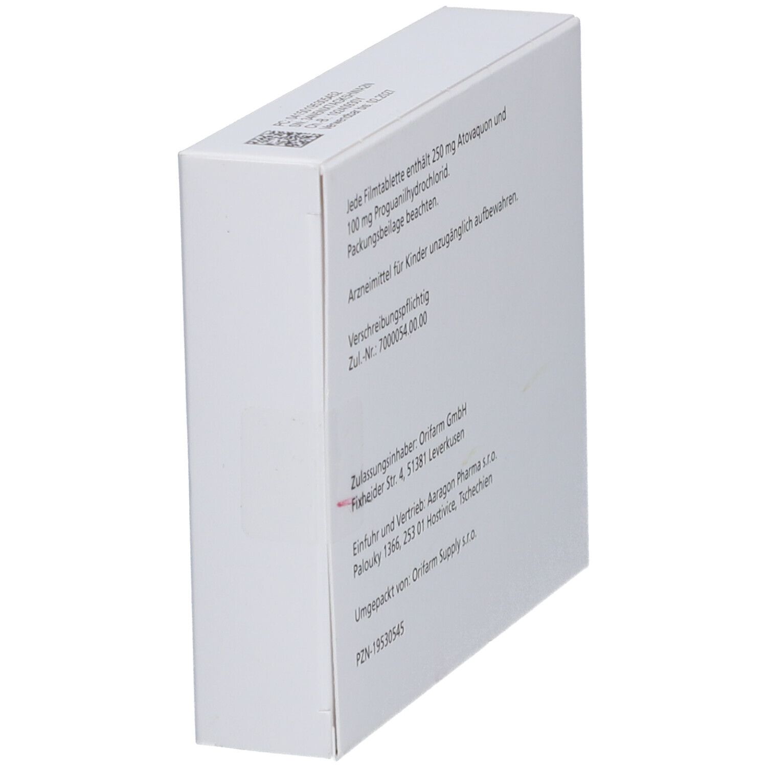 ATOVAQUON/Proguanil-HCl Aaragon 250 mg/100 mg FTA