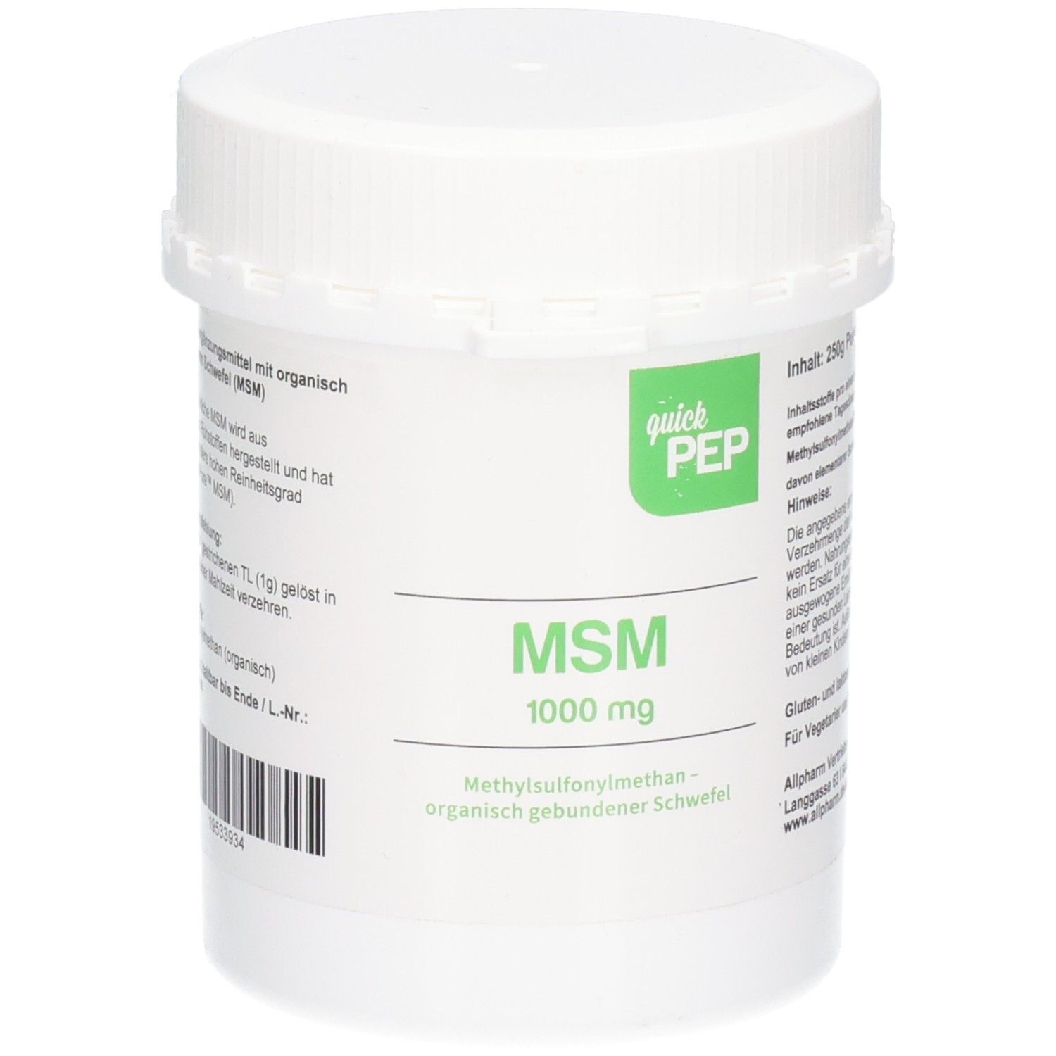 Quickpep MSM 1.000 Pulver zum Einnehmen 250 g