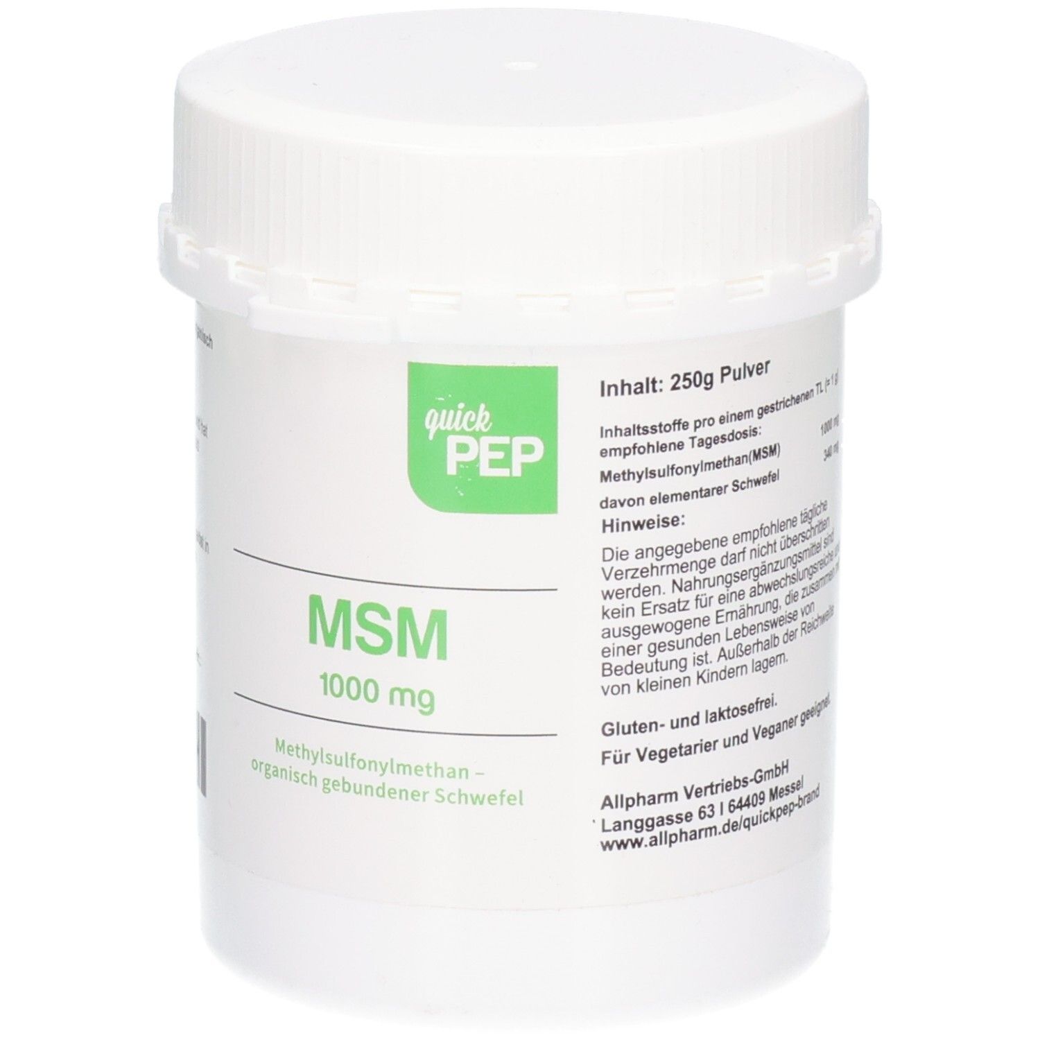quickPEP MSM 1000 mg Pulver