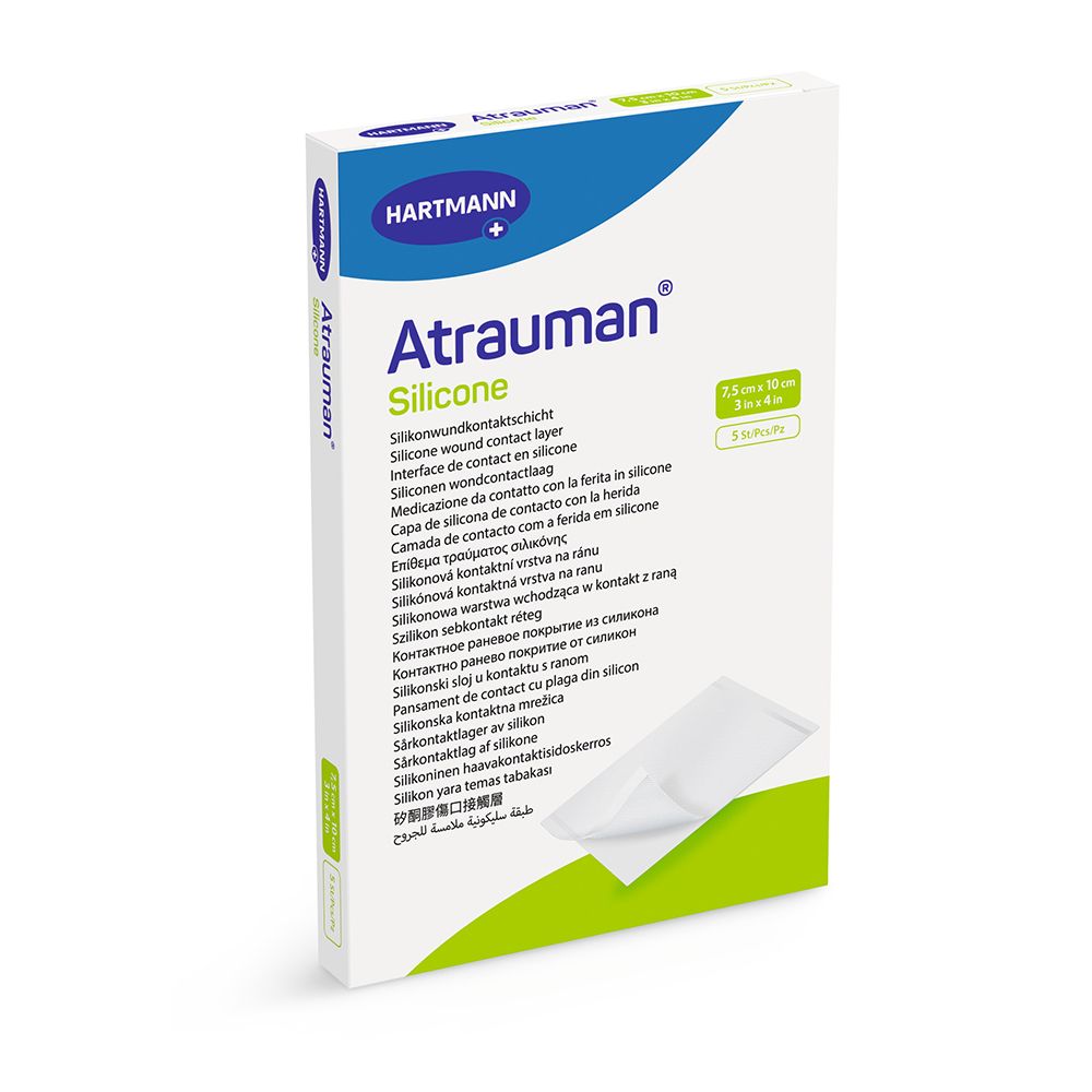 Atrauman Silicone steril 7,5x10 cm Kompressen 5 St