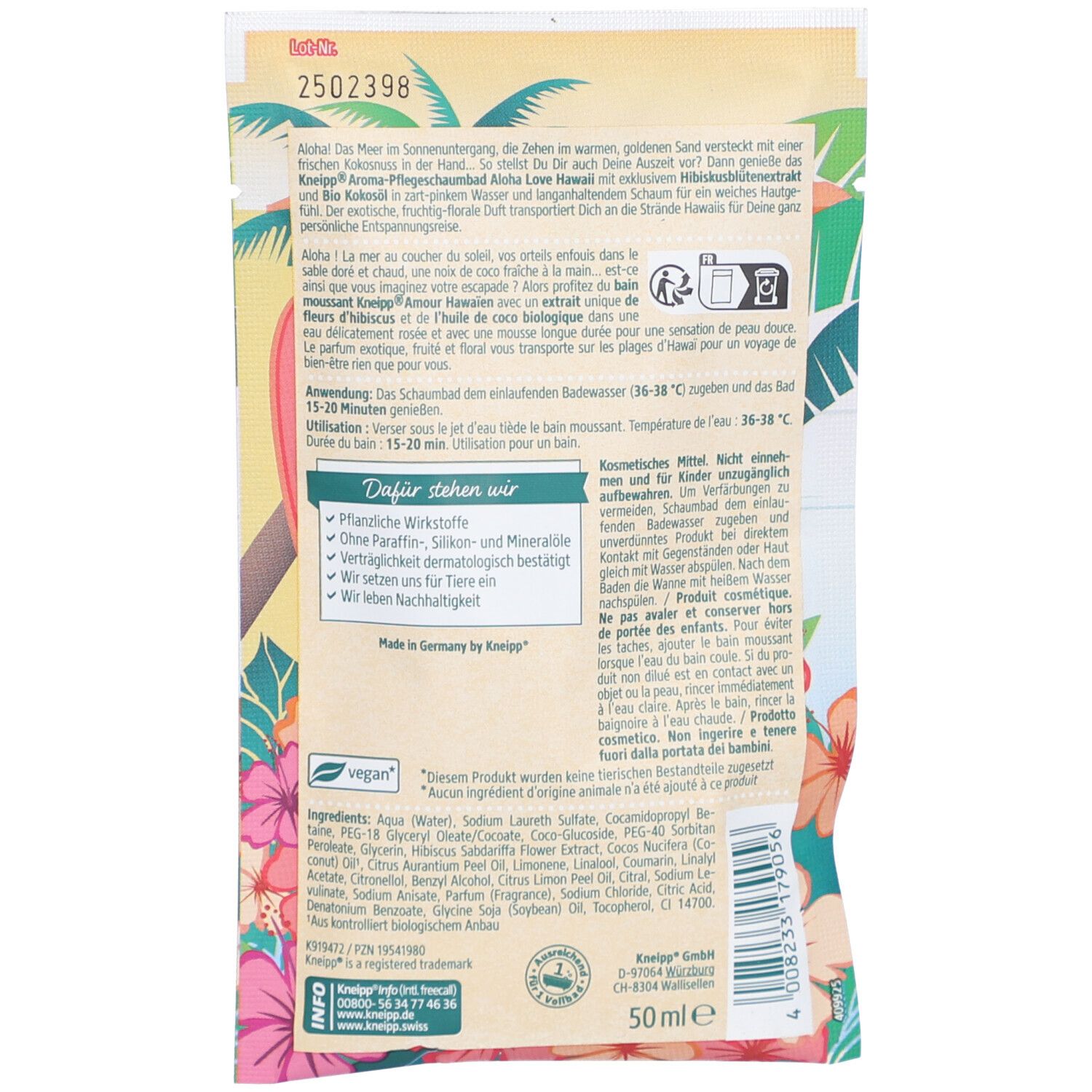 Kneipp® Aroma-Pflegeschaumbad Aloha Love Hawaii