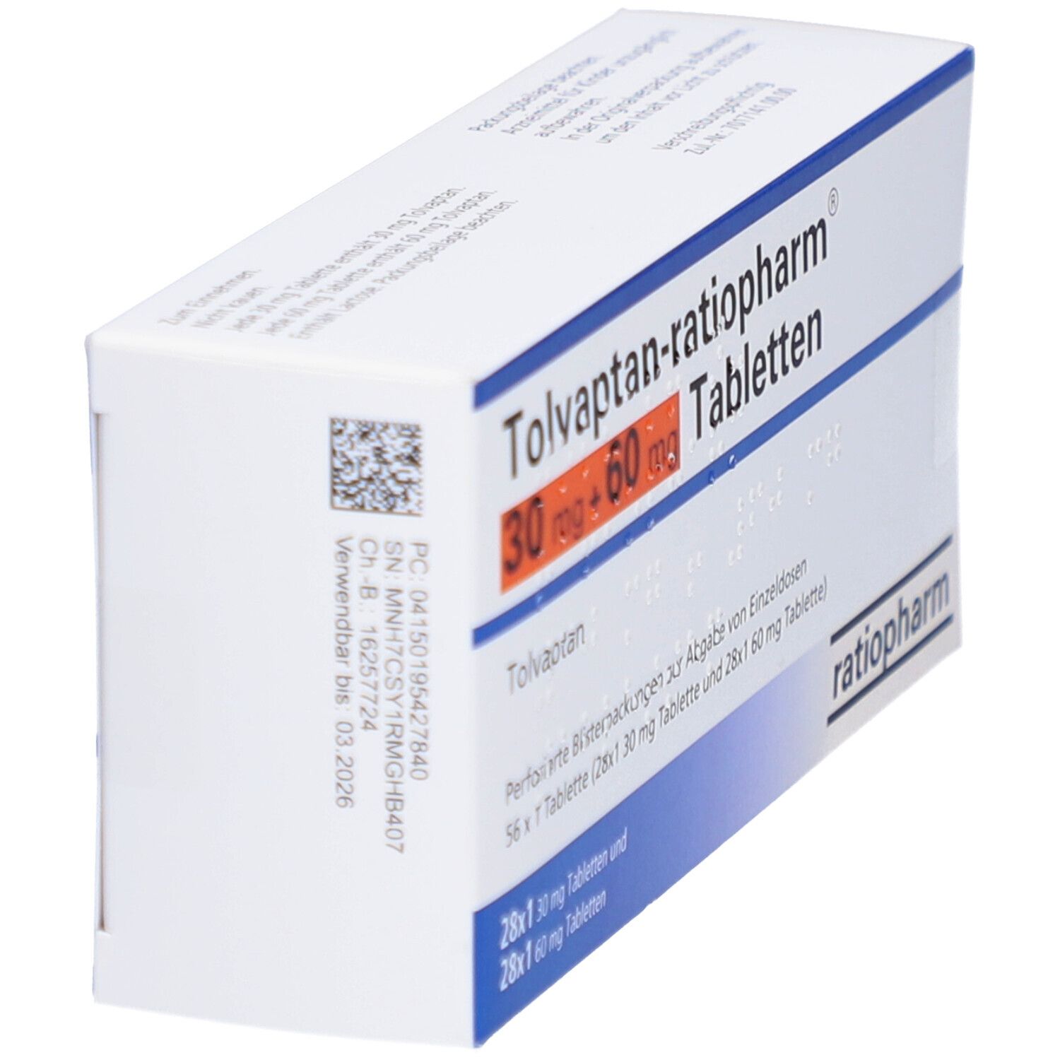 TOLVAPTAN-ratiopharm 30 mg + 60 mg Tabletten