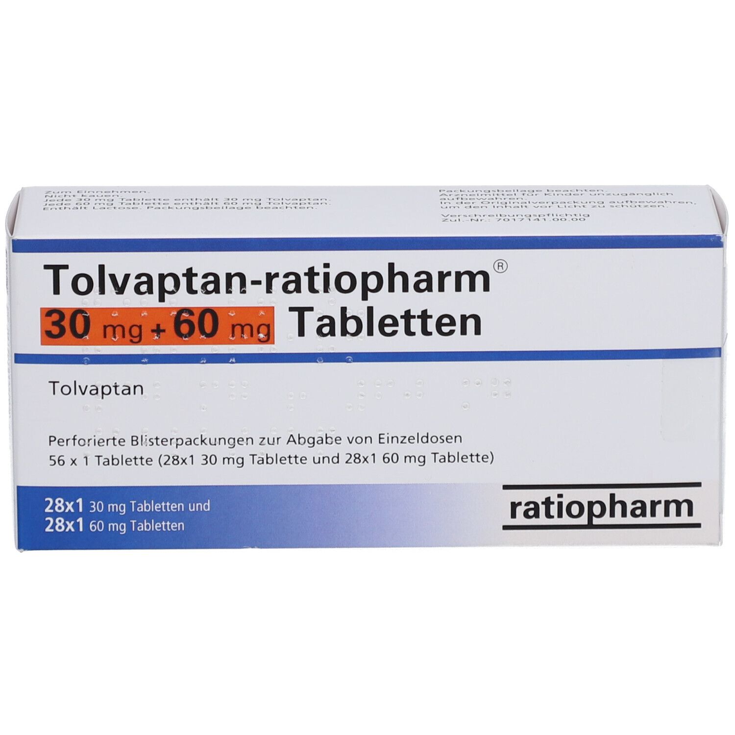 TOLVAPTAN-ratiopharm 30 mg + 60 mg Tabletten