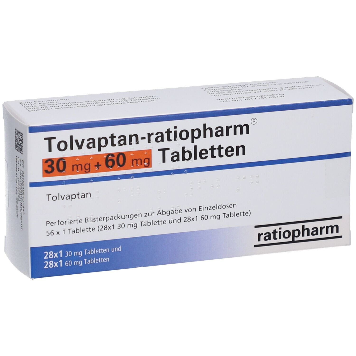 TOLVAPTAN-ratiopharm 30 mg + 60 mg Tabletten