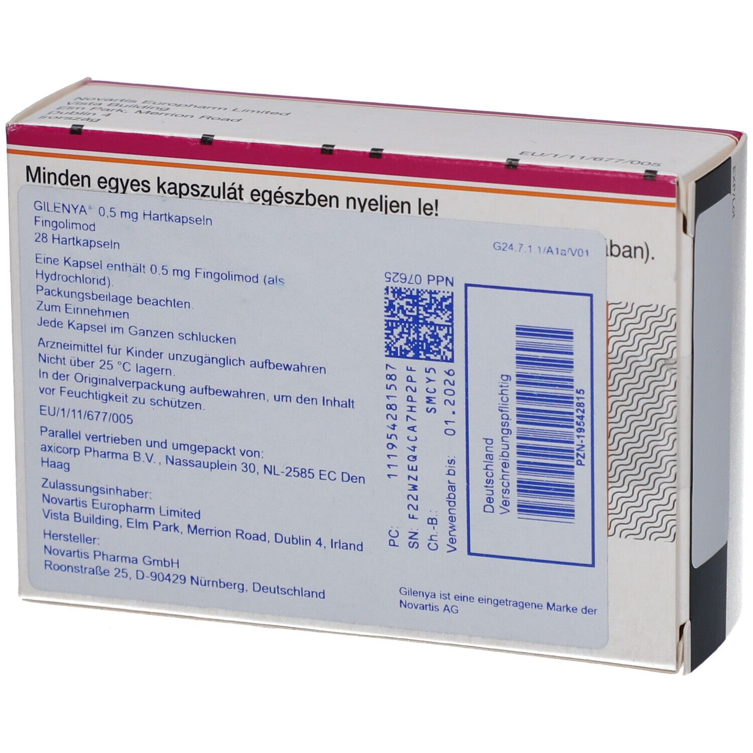 GILENYA 0,5 mg Hartkapseln