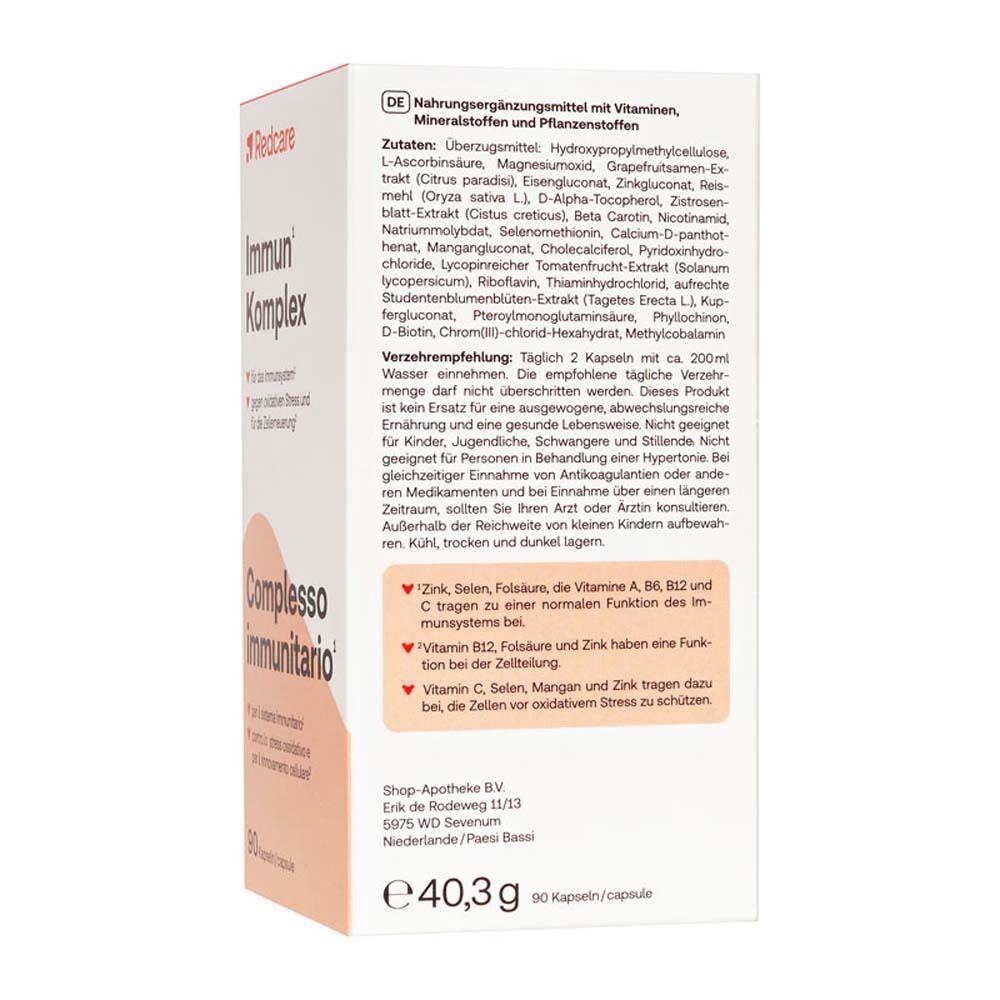 Retro della confezione con ingredienti e informazioni nutrizionali. Testo in tedesco.