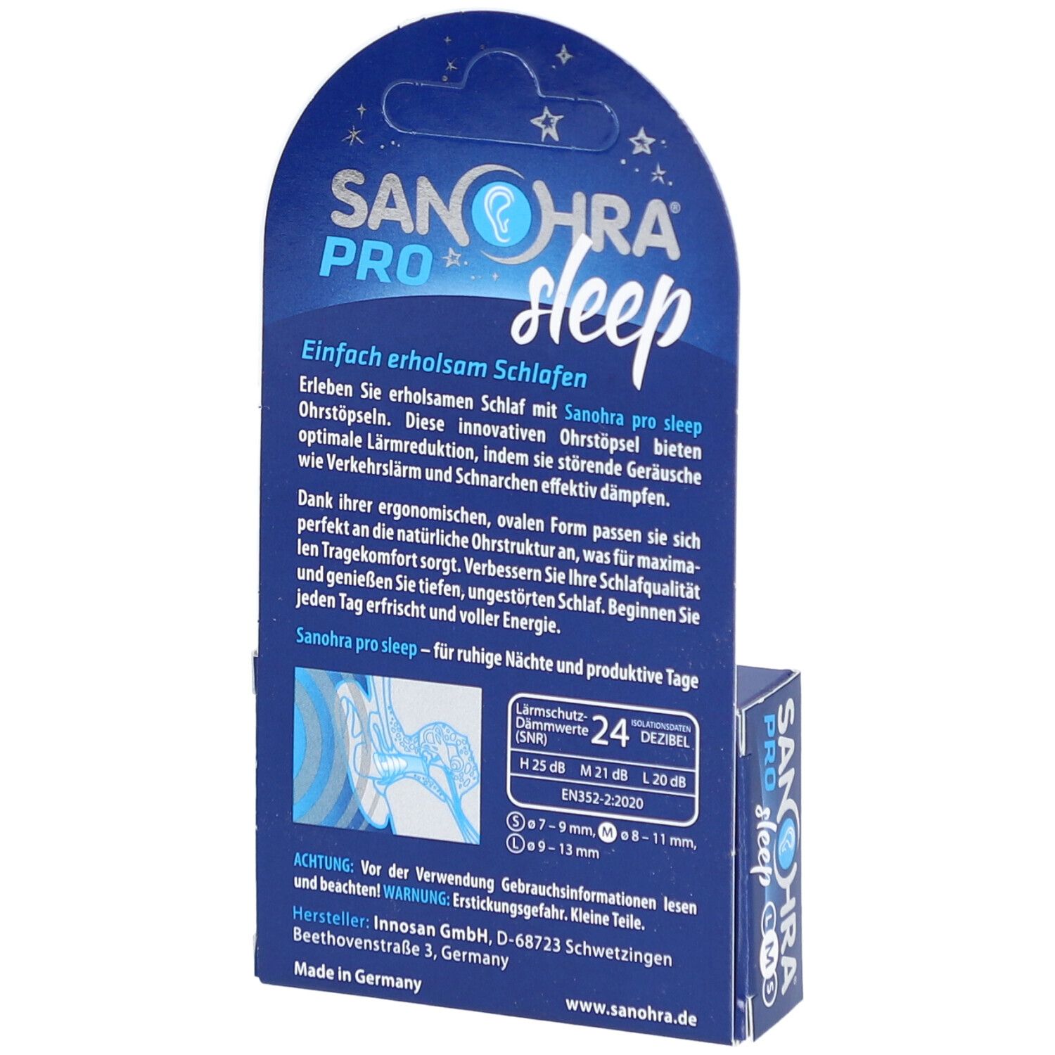 SANOHRA® pro sleep Gehörschutzstöpsel M 8–11 mm