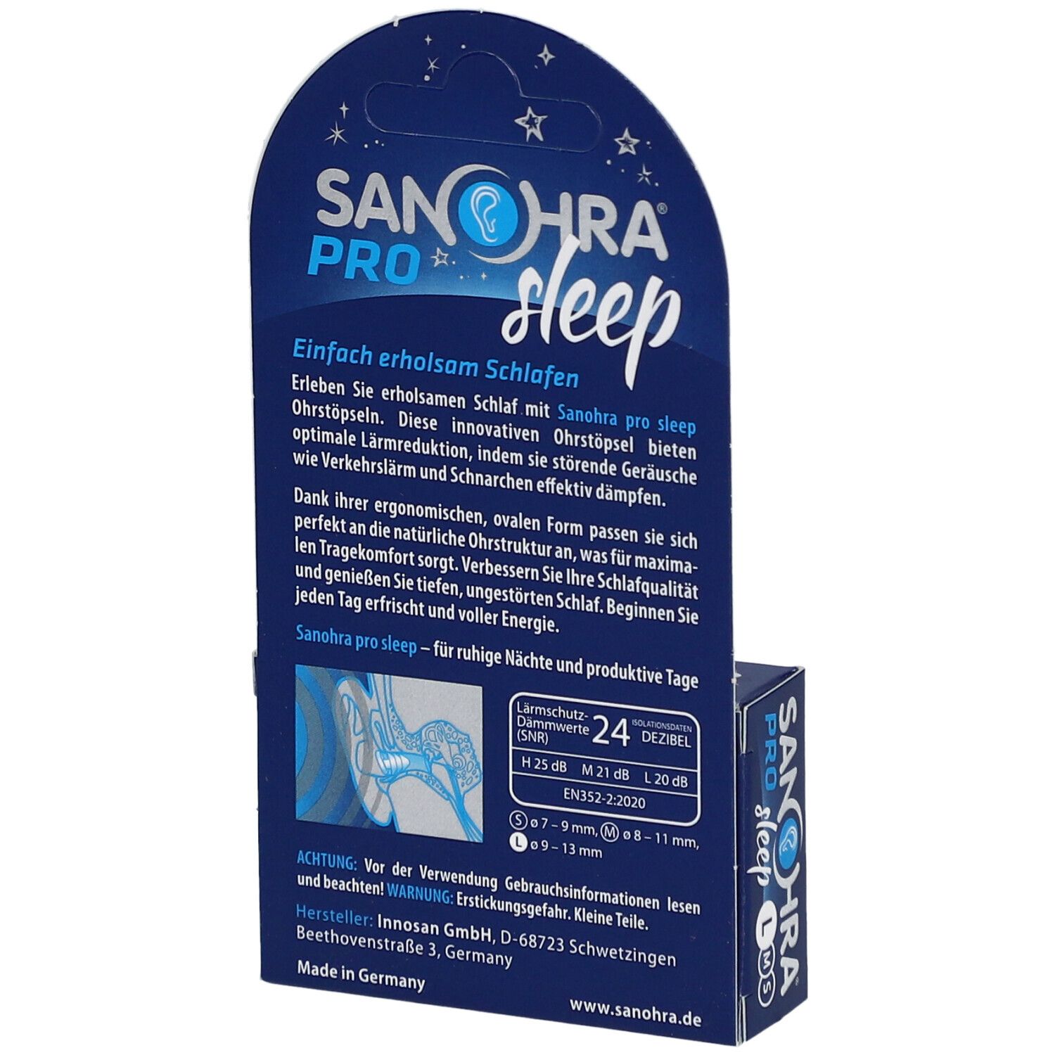 SANOHRA® pro sleep Gehörschutzstöpsel L 9–13 mm