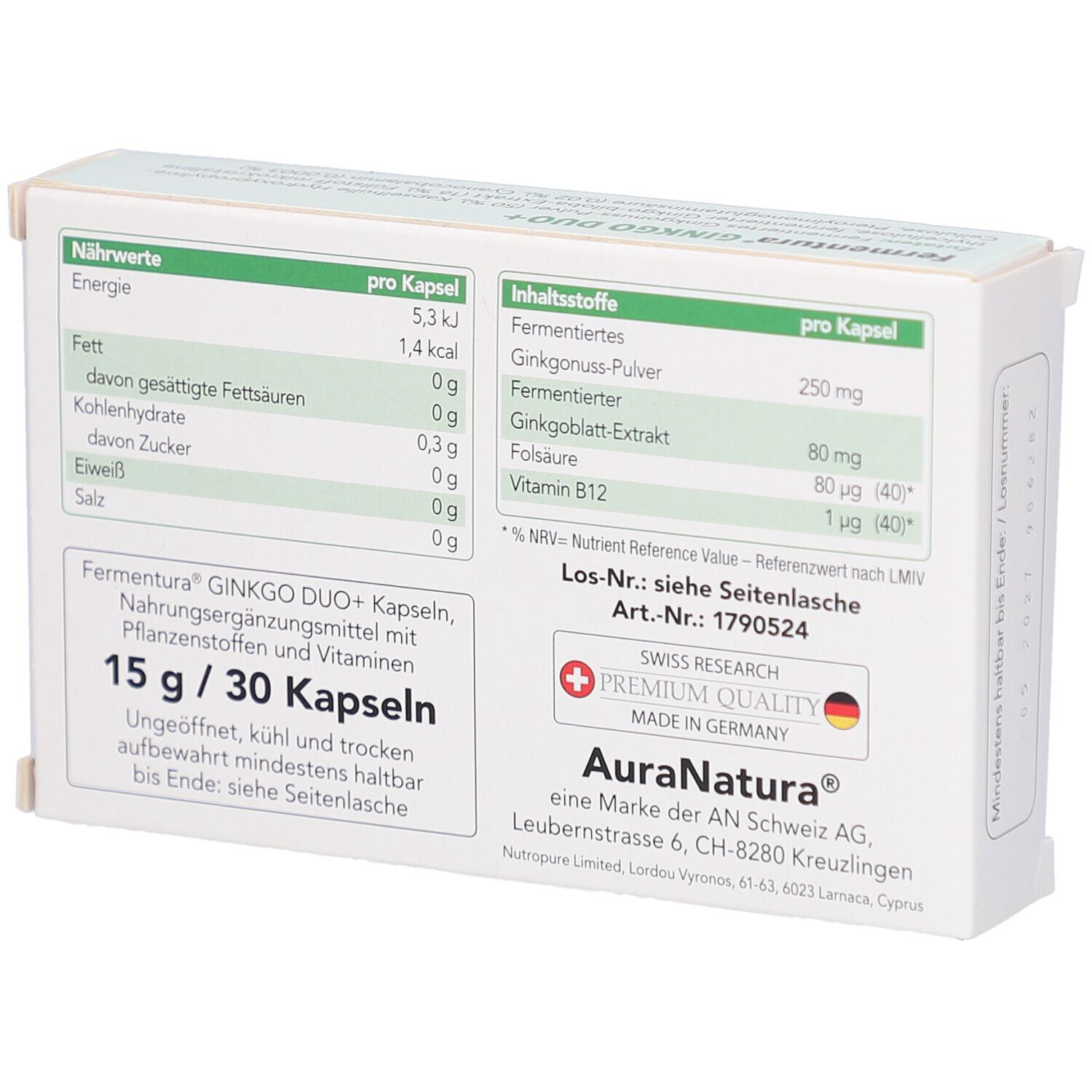 Fermentura® GINKGO DUO+