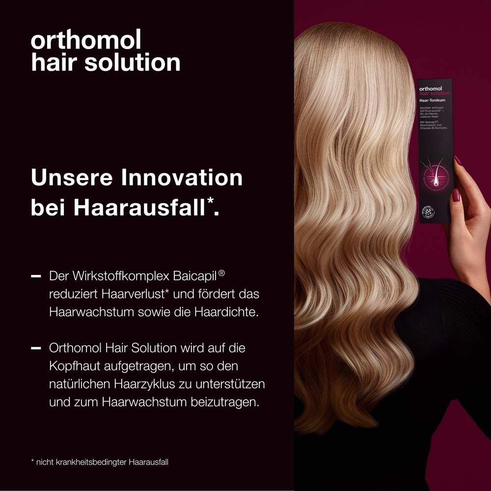 Orthomol Hair Solution -  bei Haarausfall und für dichteres, volleres Haar mit dem Wirkstoffkomplex Baicapil®