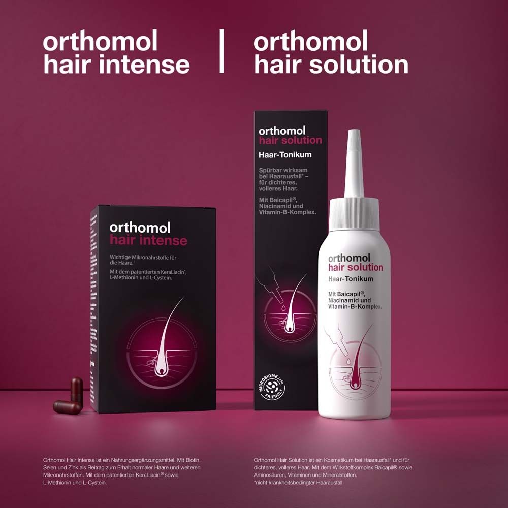 Orthomol Hair Solution -  bei Haarausfall und für dichteres, volleres Haar mit dem Wirkstoffkomplex Baicapil®