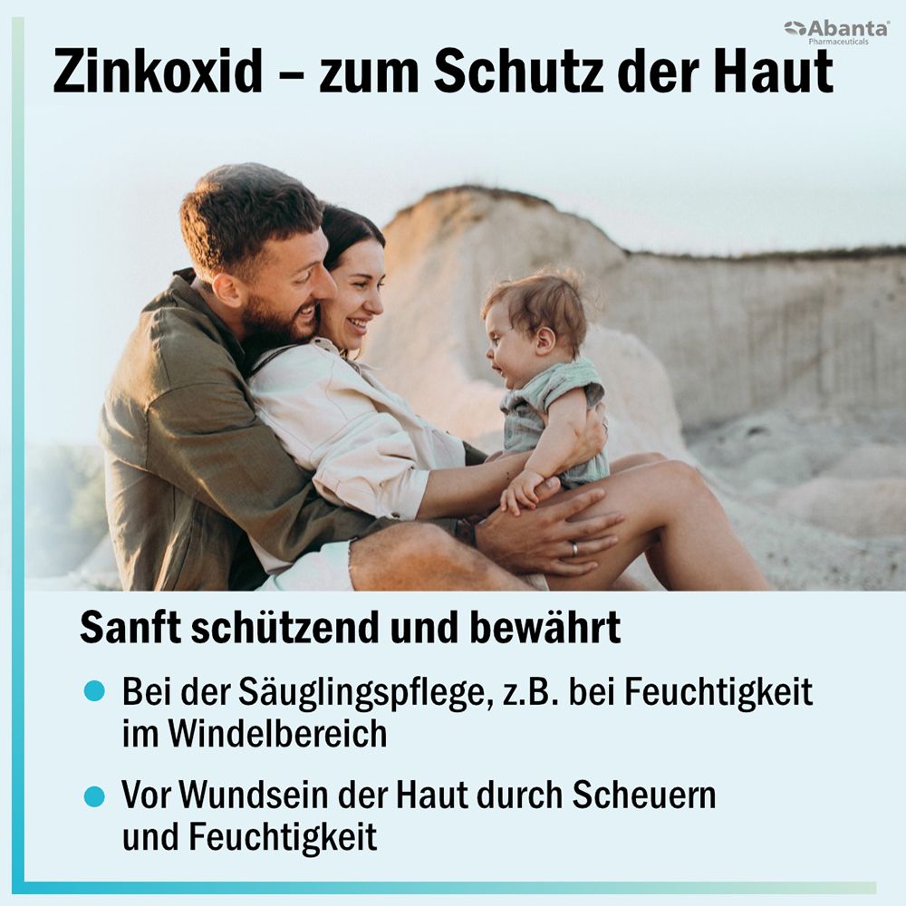 Eltern mit Baby im Freien, Zinkoxid schützt sanft und bewährt bei Säuglingspflege.