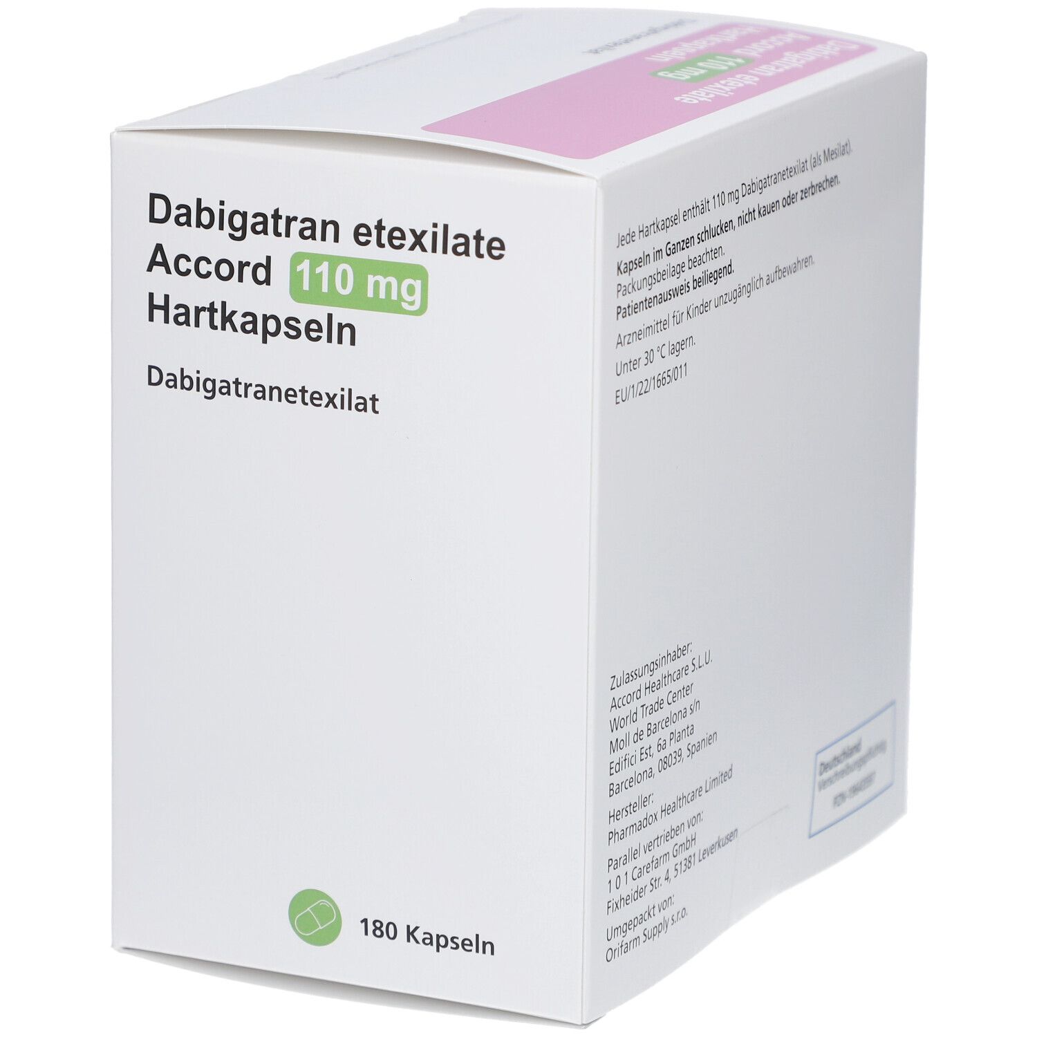 DABIGATRAN ETEXILATE Accord 110 mg Hartkapseln
