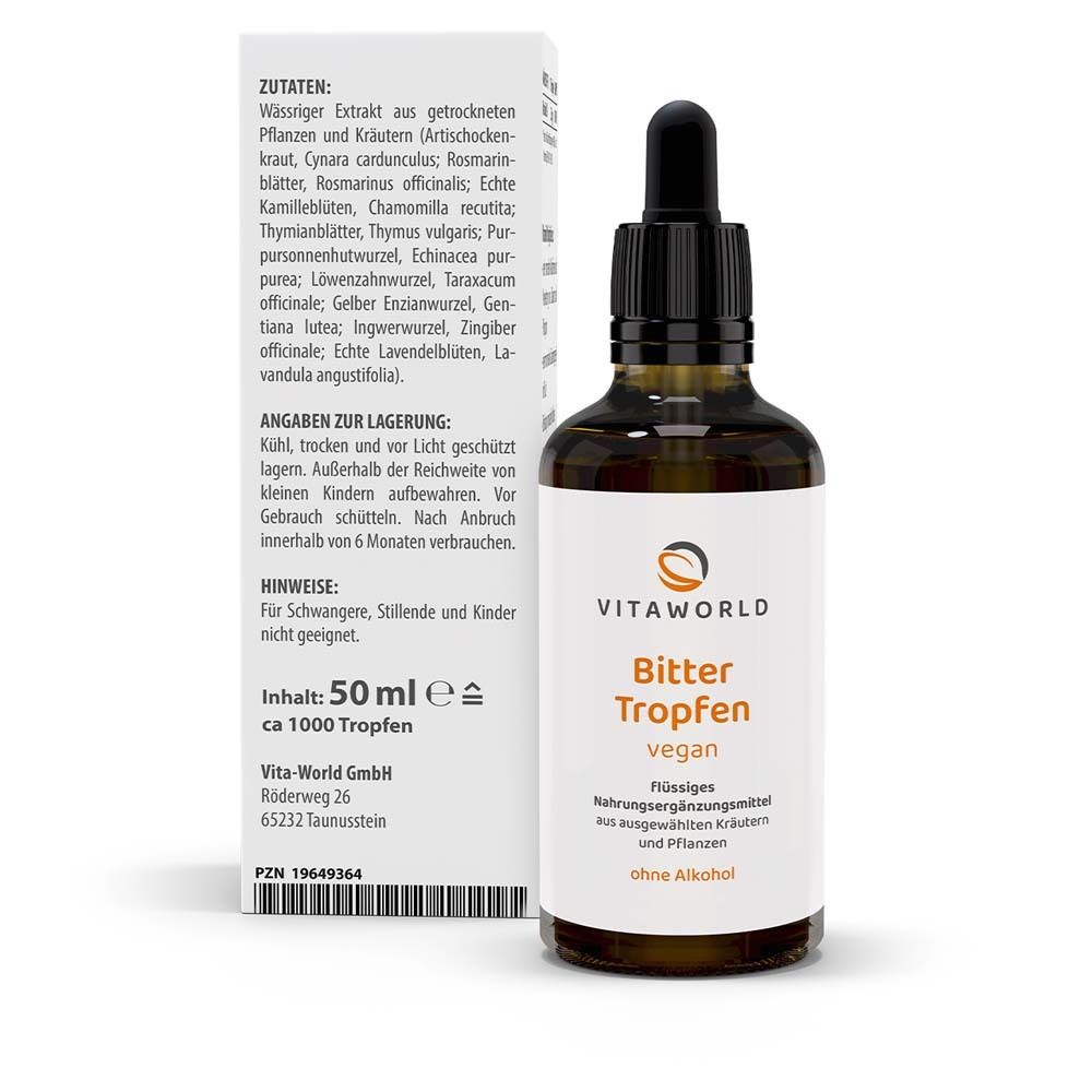 Vita World Bitter Tropfen vegan ohne Alkohol