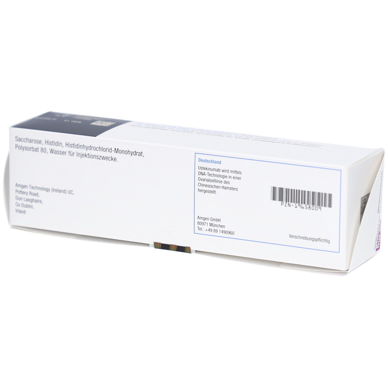 Rückseite der Verpackung von WEZENLA. Enthält Informationen zu Inhaltsstoffen und Hersteller. Barcode und weitere Informationen.