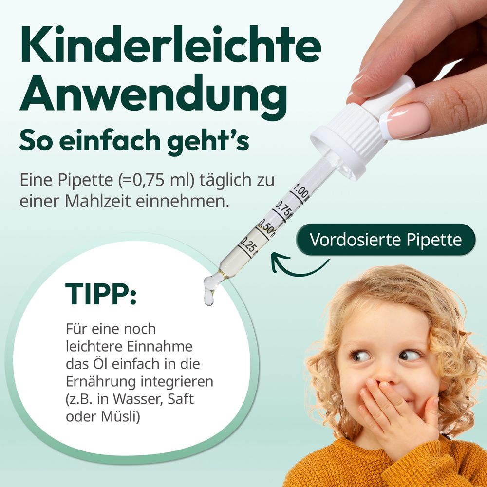 kindgesund® Omega 3 Kinder Tropfen - vegan & hochdosiert