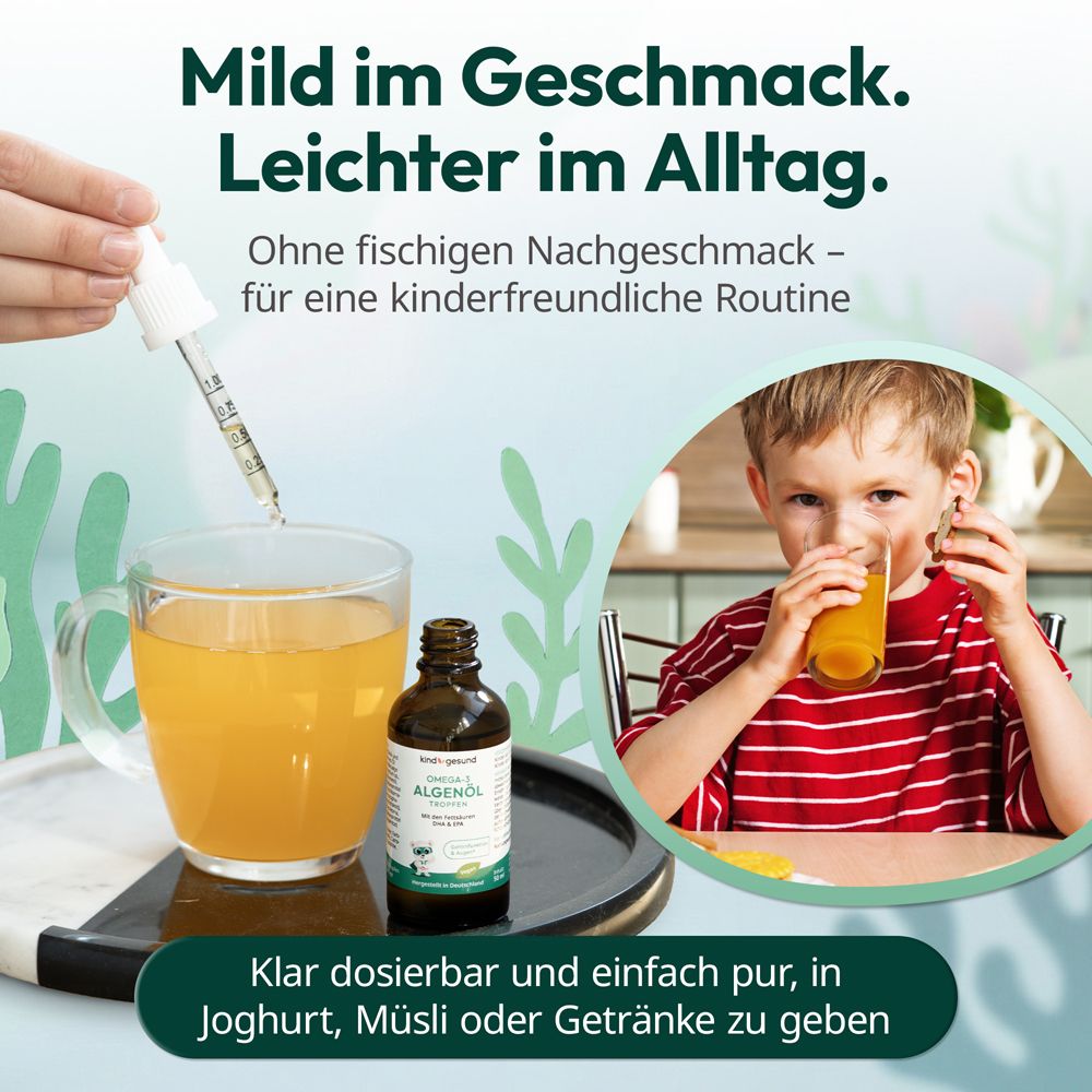 kindgesund® Omega 3 Kinder Tropfen - vegan & hochdosiert