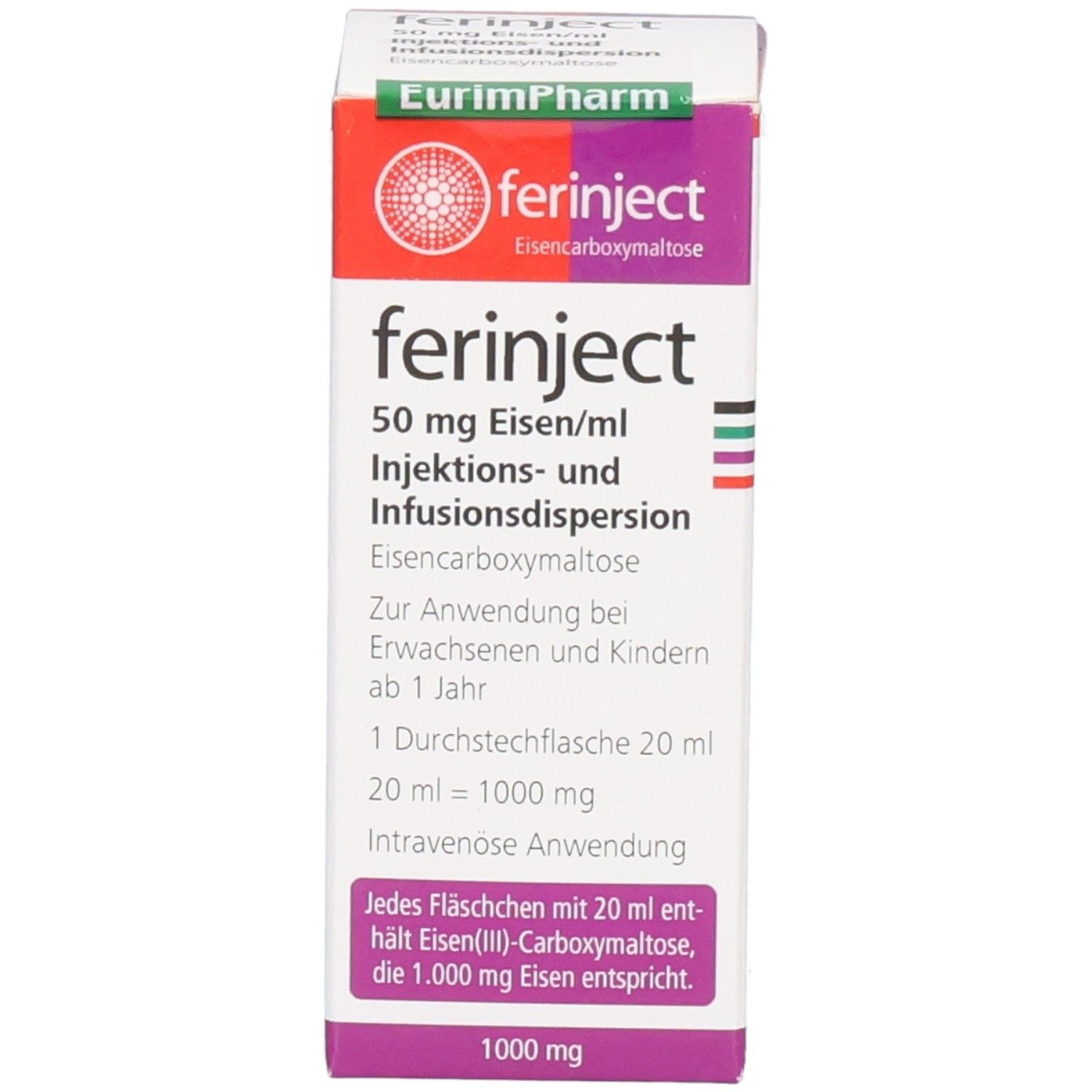 FERINJECT 50 mg Eisen/ml Inj.-/Inf.-Dispers.1000mg