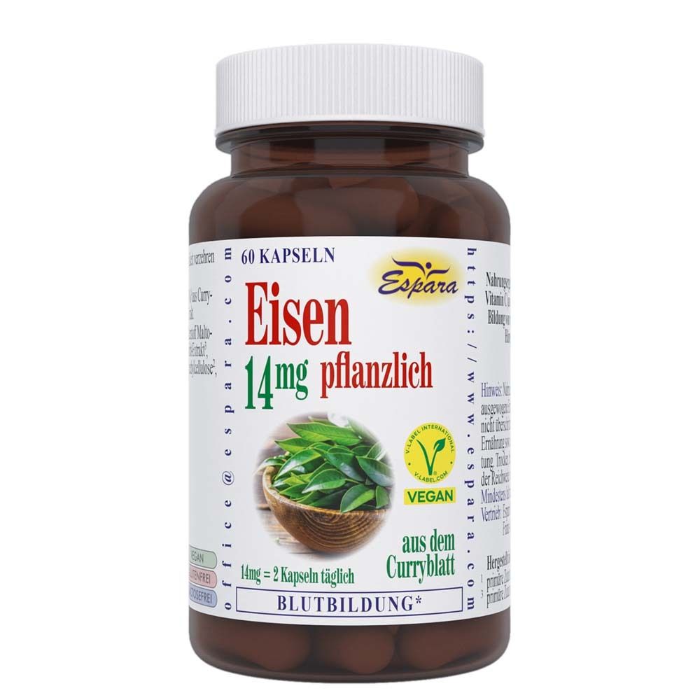 Espara Eisen 14 mg pflanzlich Kapseln aus Curryblatt