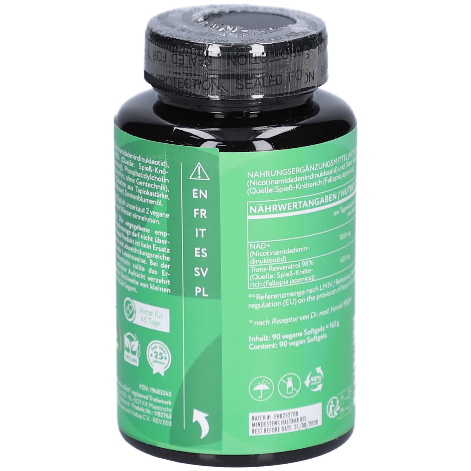 Vitabay NAD+ 1000 mg  Trans-Resveratrol 600 mg liposomal - hochdosiert