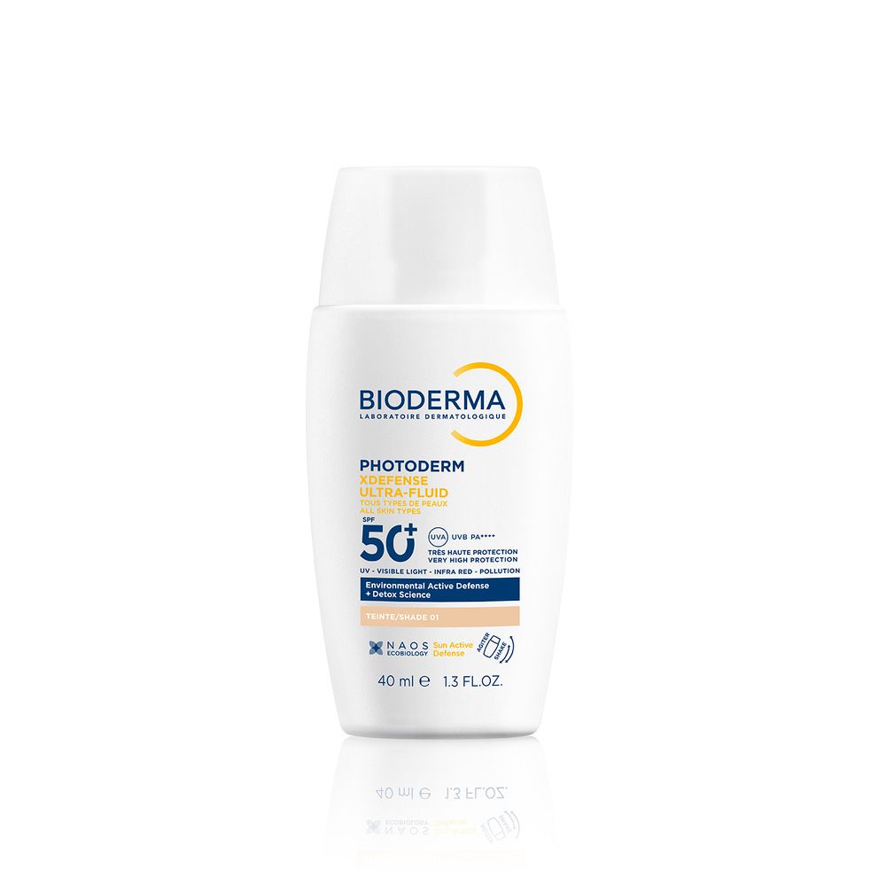 BIODERMA Photoderm XDefense Ultra-Fluid LSF 50+ sehr hell getönt I Sehr hoher flüssiger Sonnenschutz mit Detox-Power