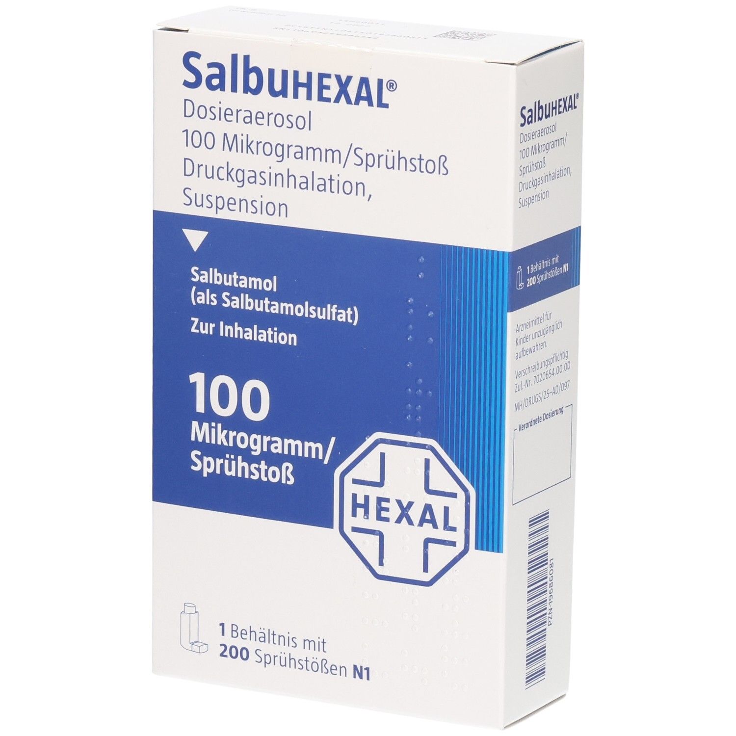 SalbuHEXAL Dosieraerosol: 100 Mikrogramm/Sprühstoß, 200 Sprühstöße. Salbutamol zur Inhalation.