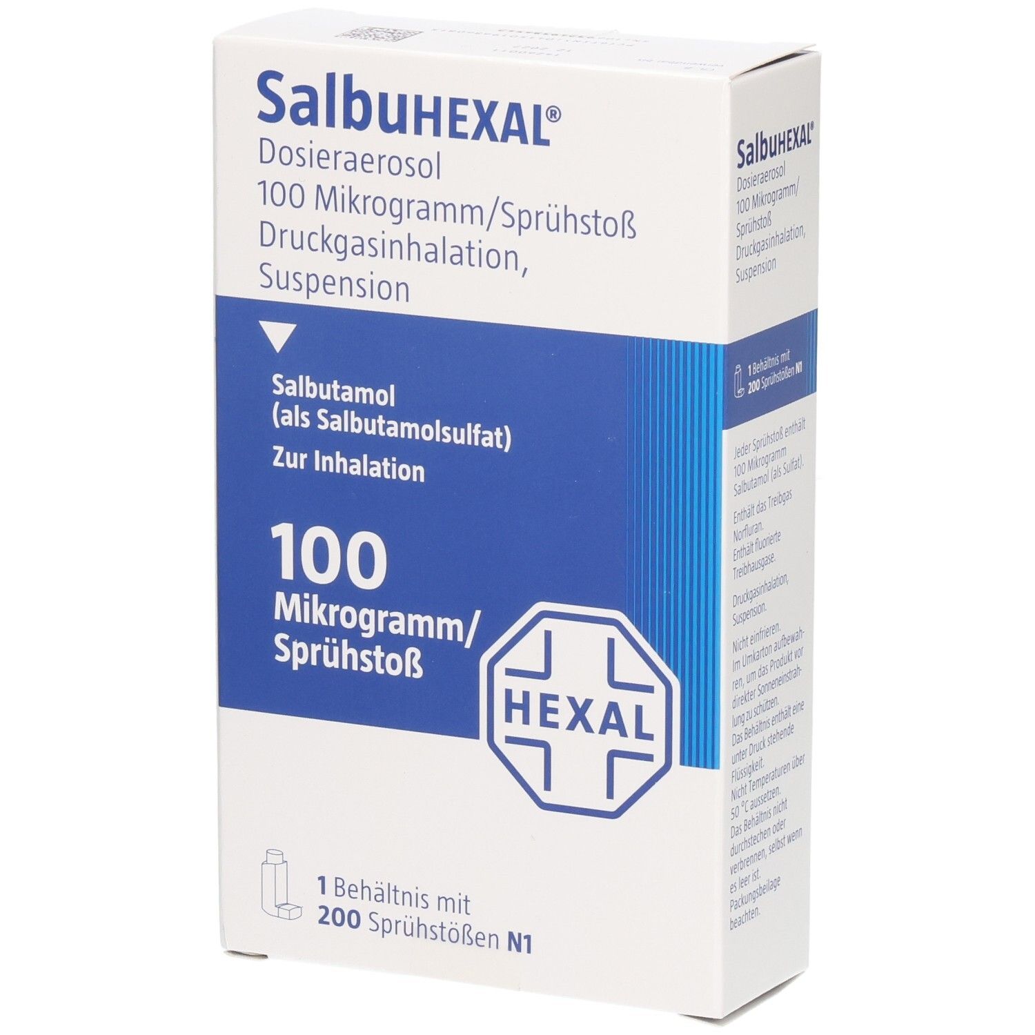 SalbuHEXAL Dosieraerosol: 100 Mikrogramm/Sprühstoß, 200 Sprühstöße. Salbutamol zur Inhalation.