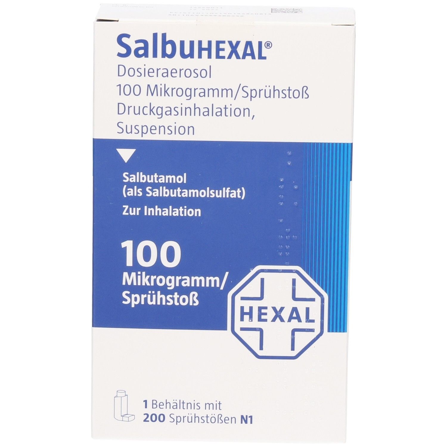 SalbuHEXAL Dosieraerosol: 100 Mikrogramm/Sprühstoß, 200 Sprühstöße. Salbutamol zur Inhalation.