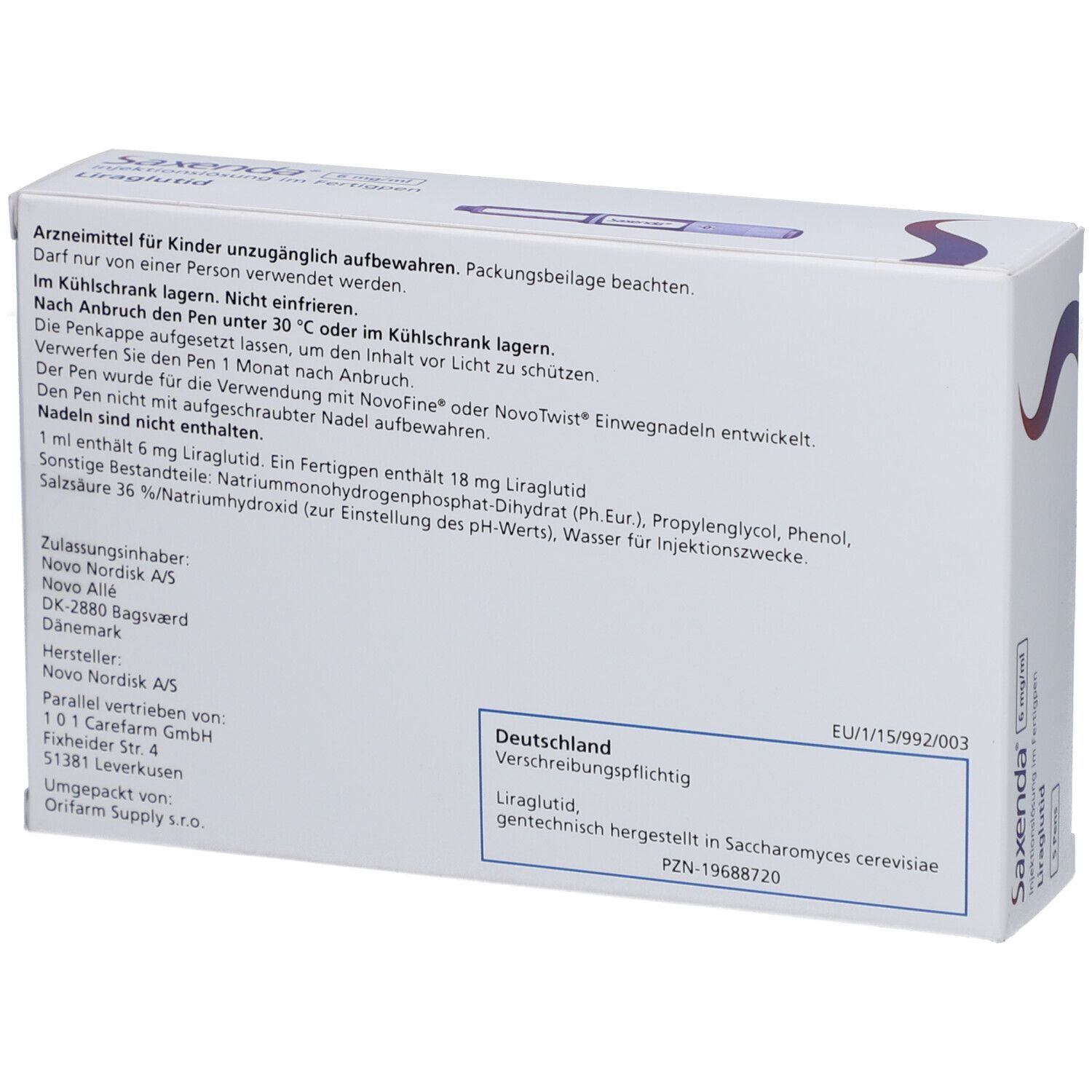SAXENDA 6 mg/ml Injektionslsg.i.e.Fertigpen
