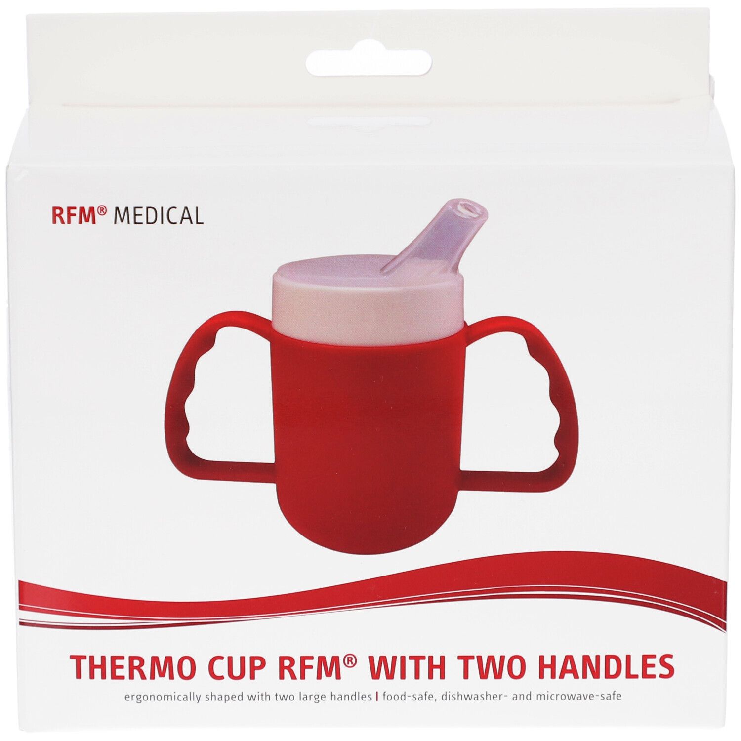 RFM® Thermobecher mit zwei Henkeln, lebensmittelecht, 140 ml, rot