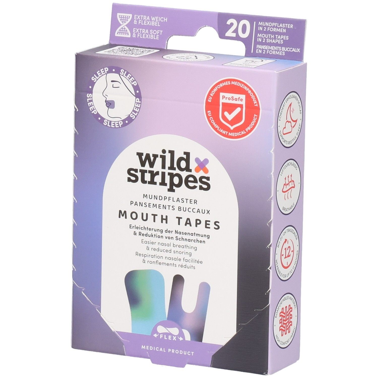 Wild Stripes Pflaster Mouth Tapes Sunset 20 St