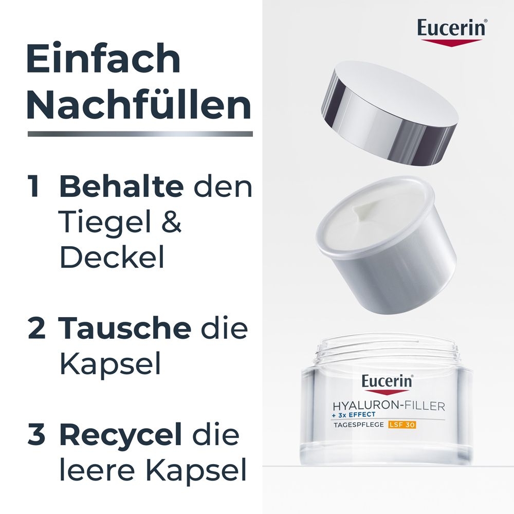 Eucerin® Hyaluron-Filler + 3x Effect Tag LSF 30 Nachfüllkapsel