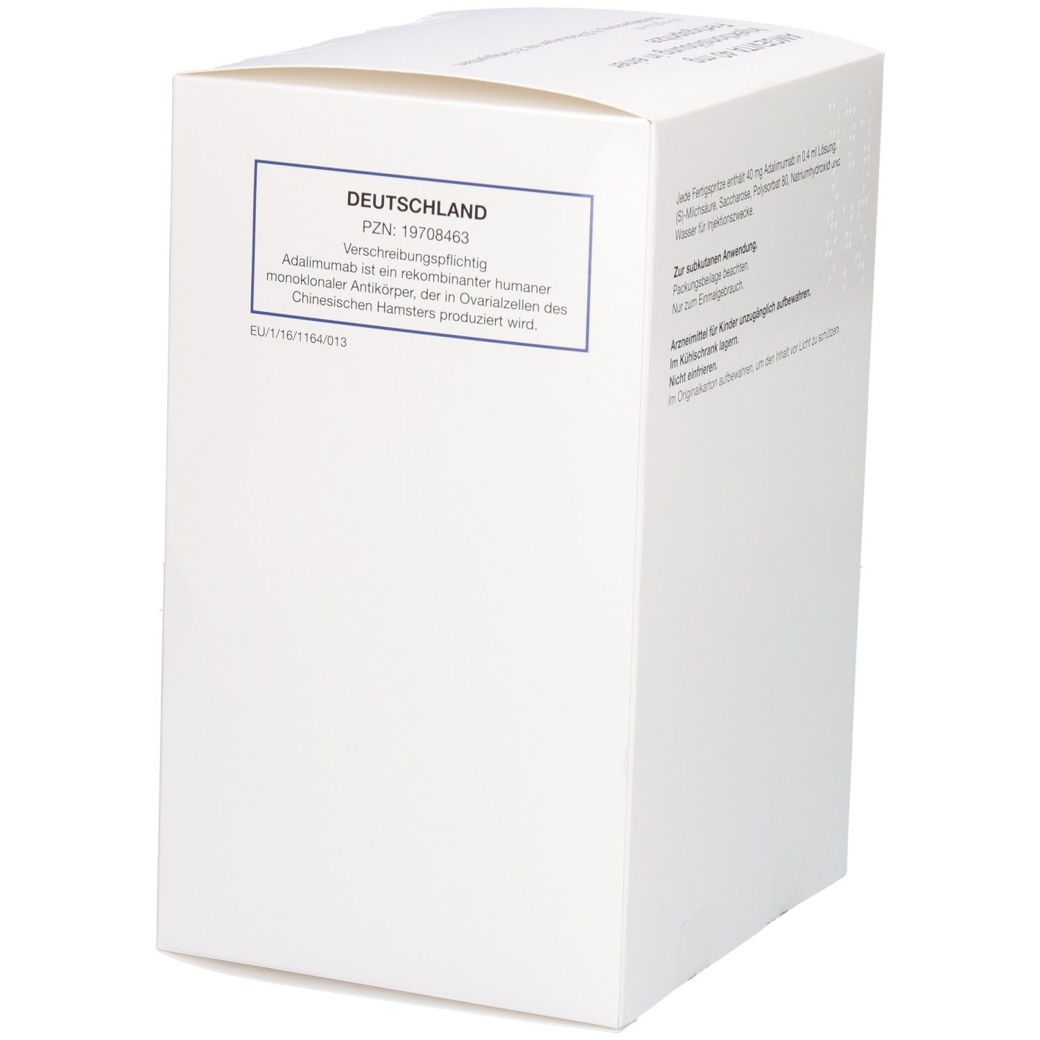 DEUTSCHLAND. PZN: 19708463. Adalimumab ist ein rekombinanter humaner monoklonaler Antikörper.